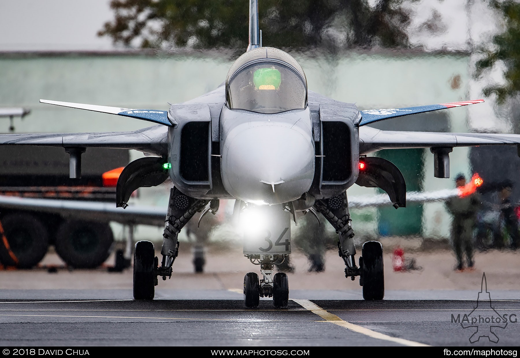 30. Czech Air Force Jas-39C Gripen taxis to the runway for its display segment