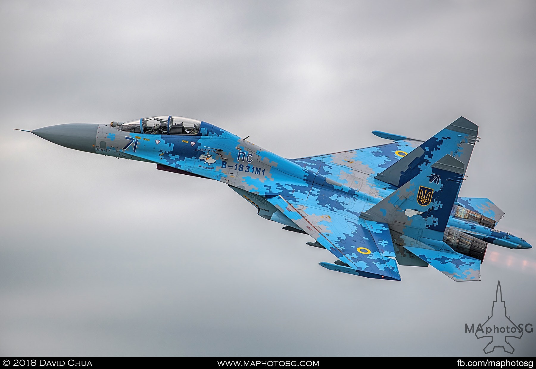 45. Beautifully painted Ukrainian Air Force Su-27 Flanker