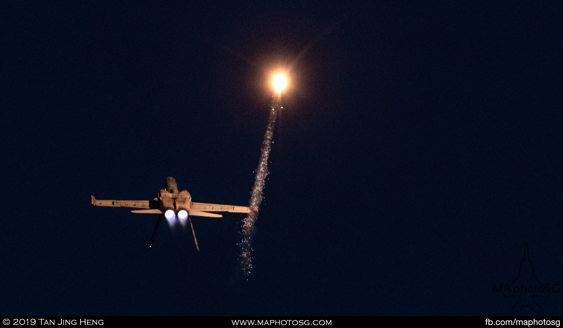 Flare Display by RAAF F/A-18 Hornet