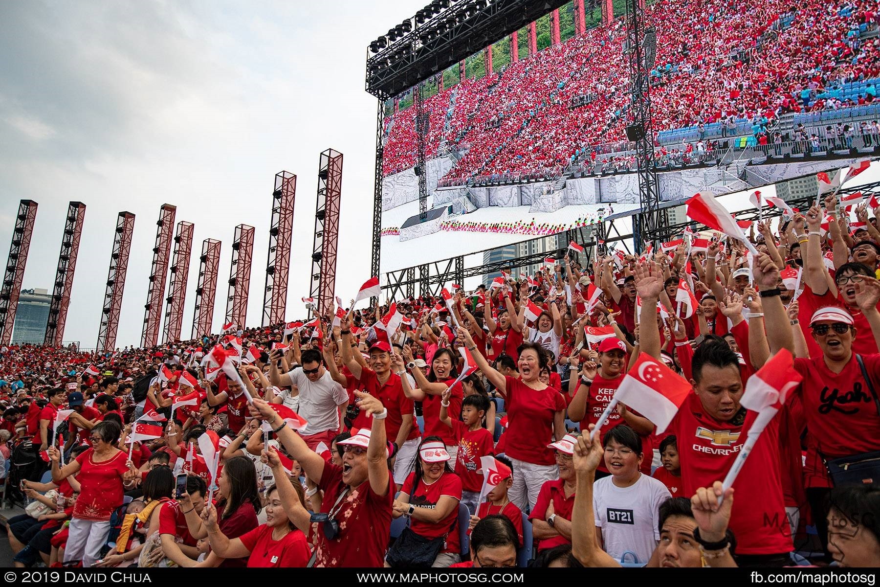 Crowd performing the Kallang Wave