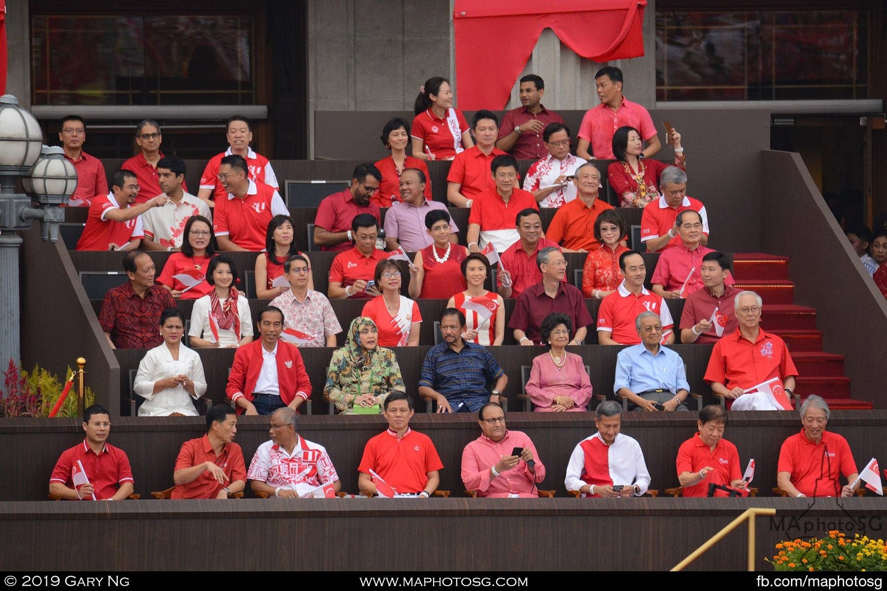Indonesian President Joko Widodo, Brunei's Sultan Hassanal Bolkiah and Malaysian Prime Minister Mahathir Mohamad are special guests at NDP2019