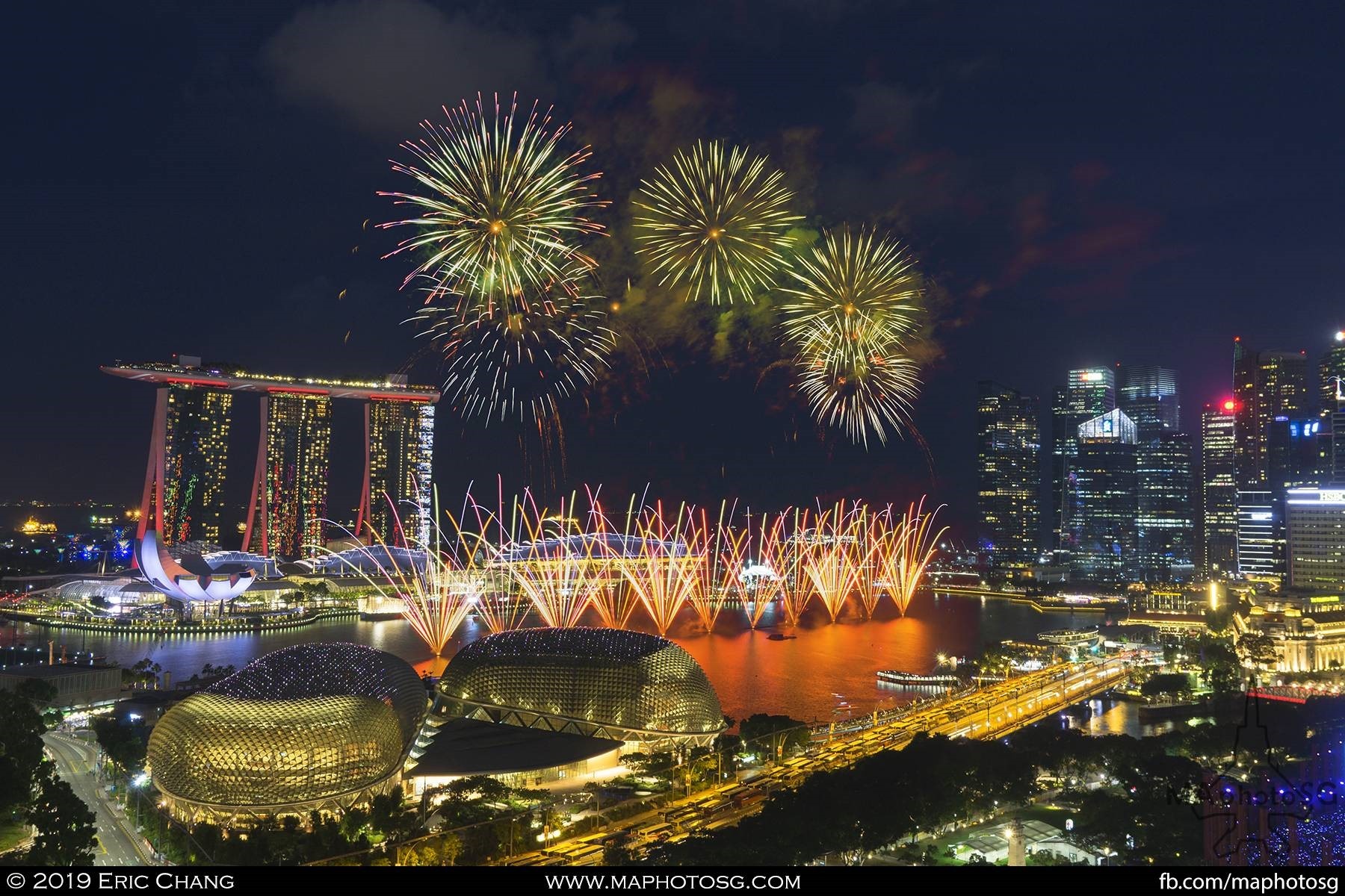 Fireworks celebrating 54 years of independence