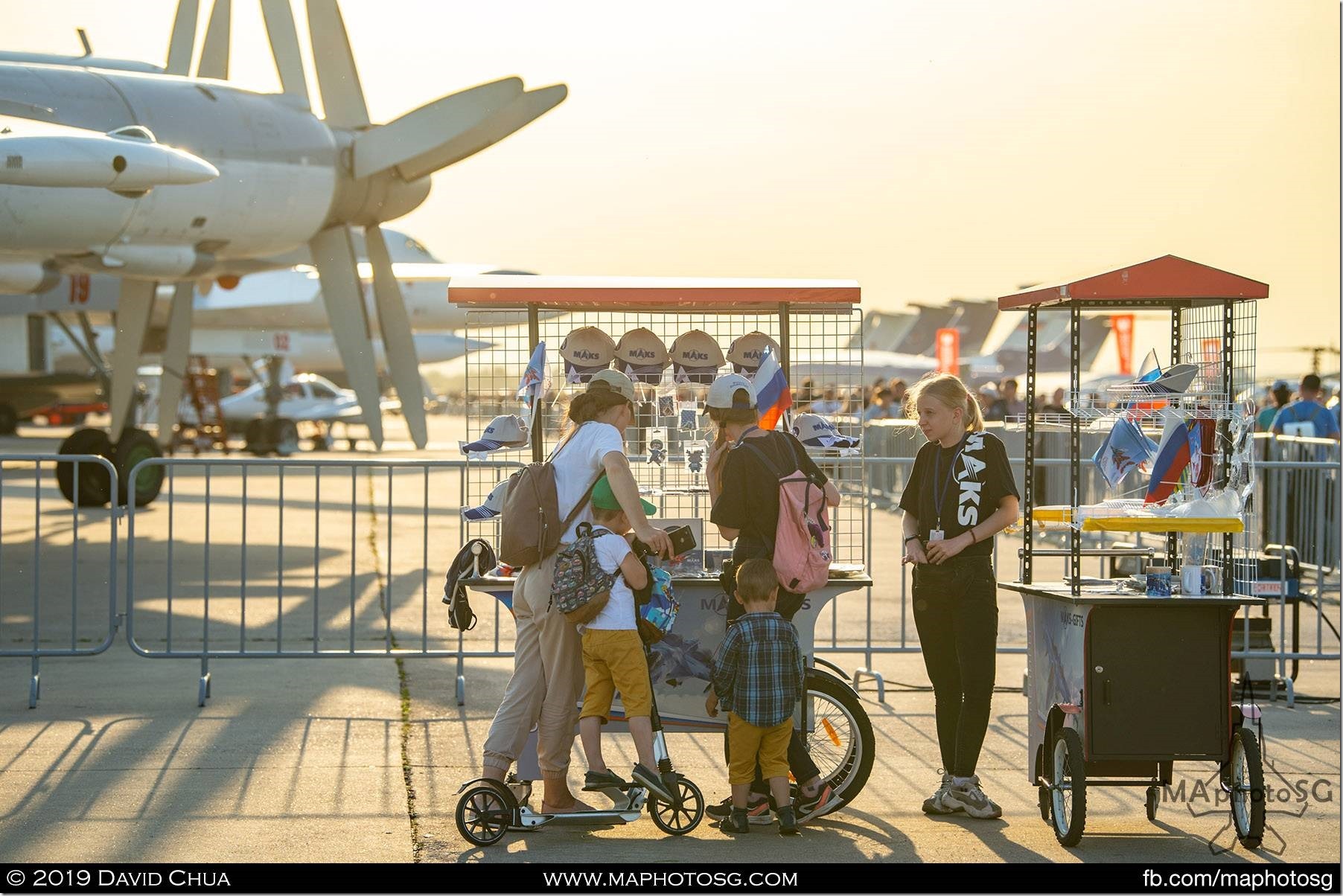 Souvenirs can be purchased from these mobile stores all around the static display area