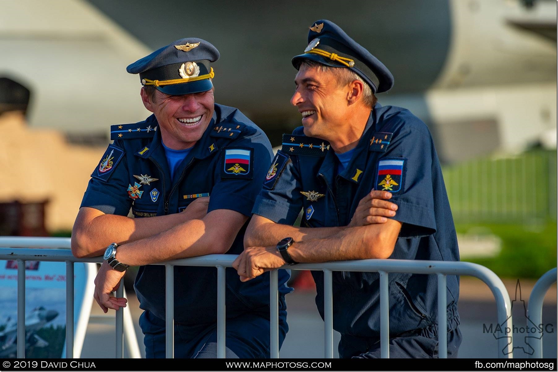 Aircrew sharing a laugh