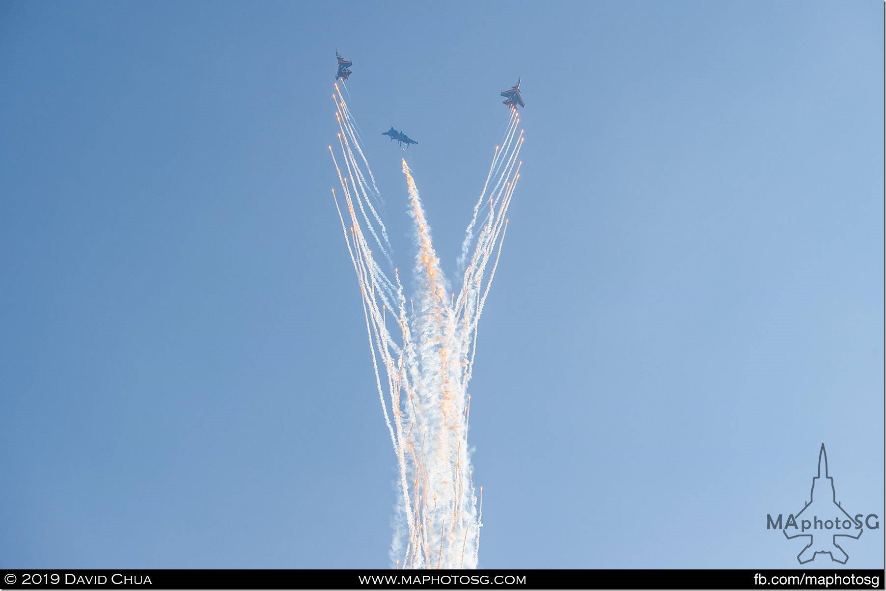 Russian Knights signature flare display