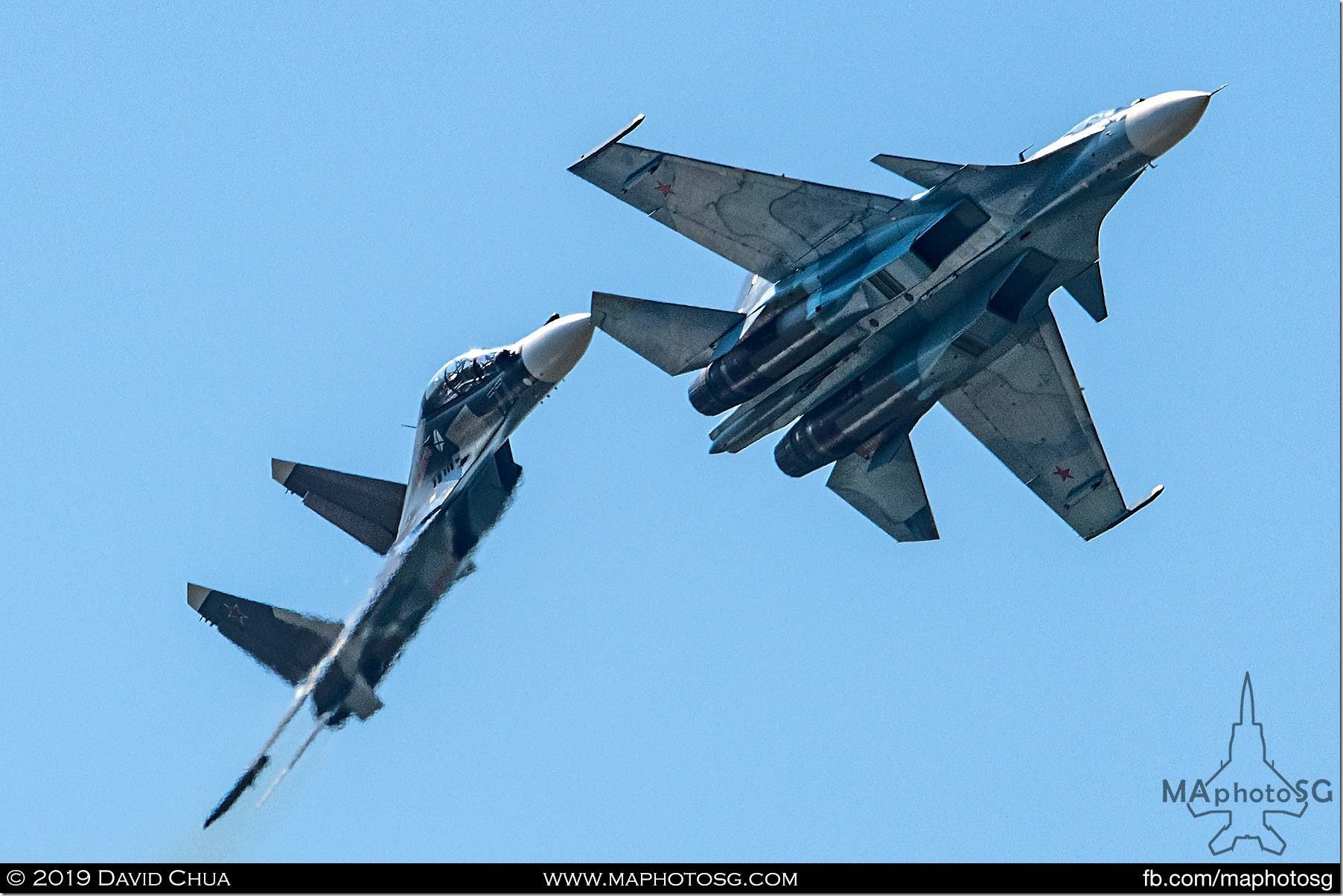Pair of Sukhoi Su-30SM fighters