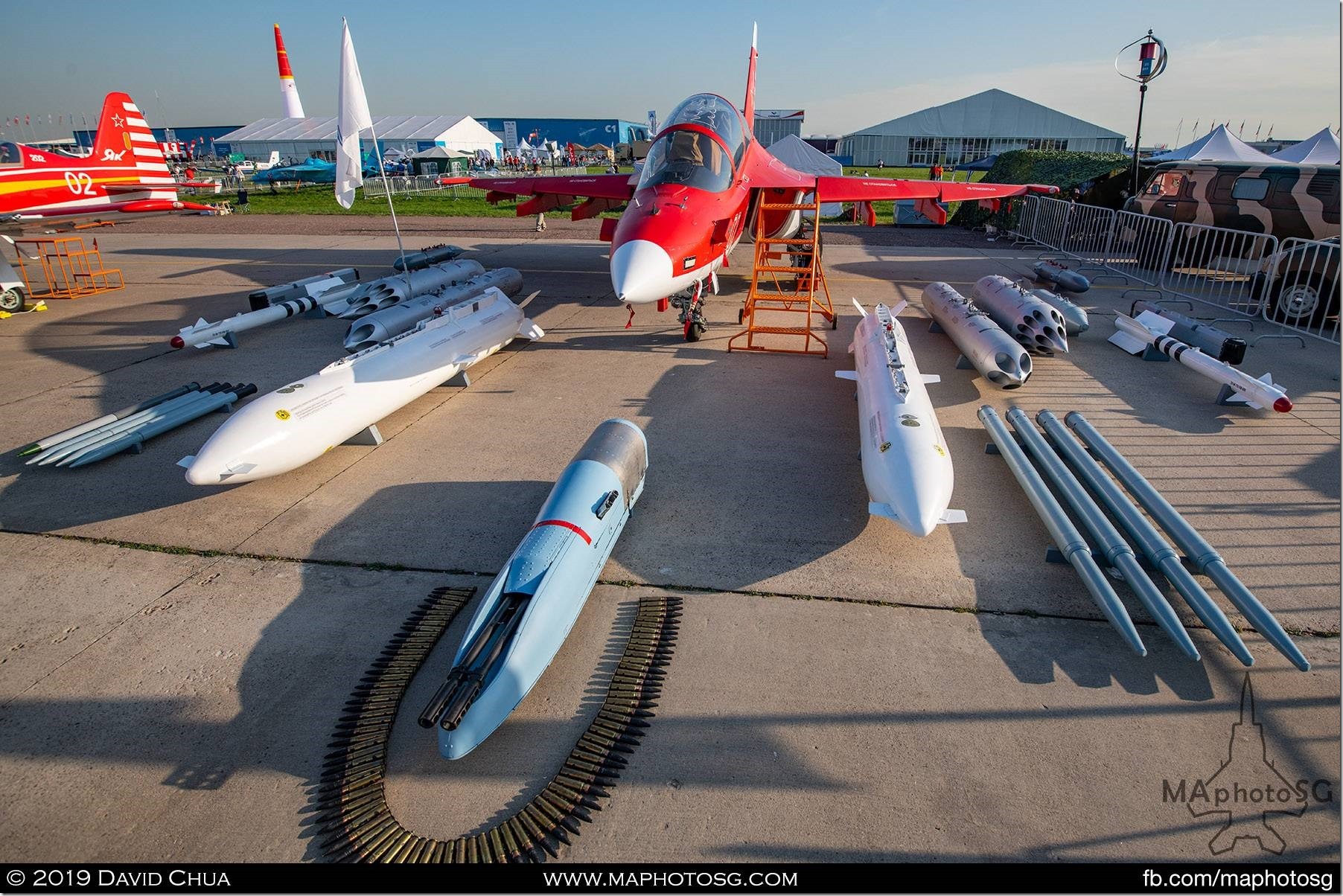 Yakovlev Yak-130 trainer and light fighter with armament display