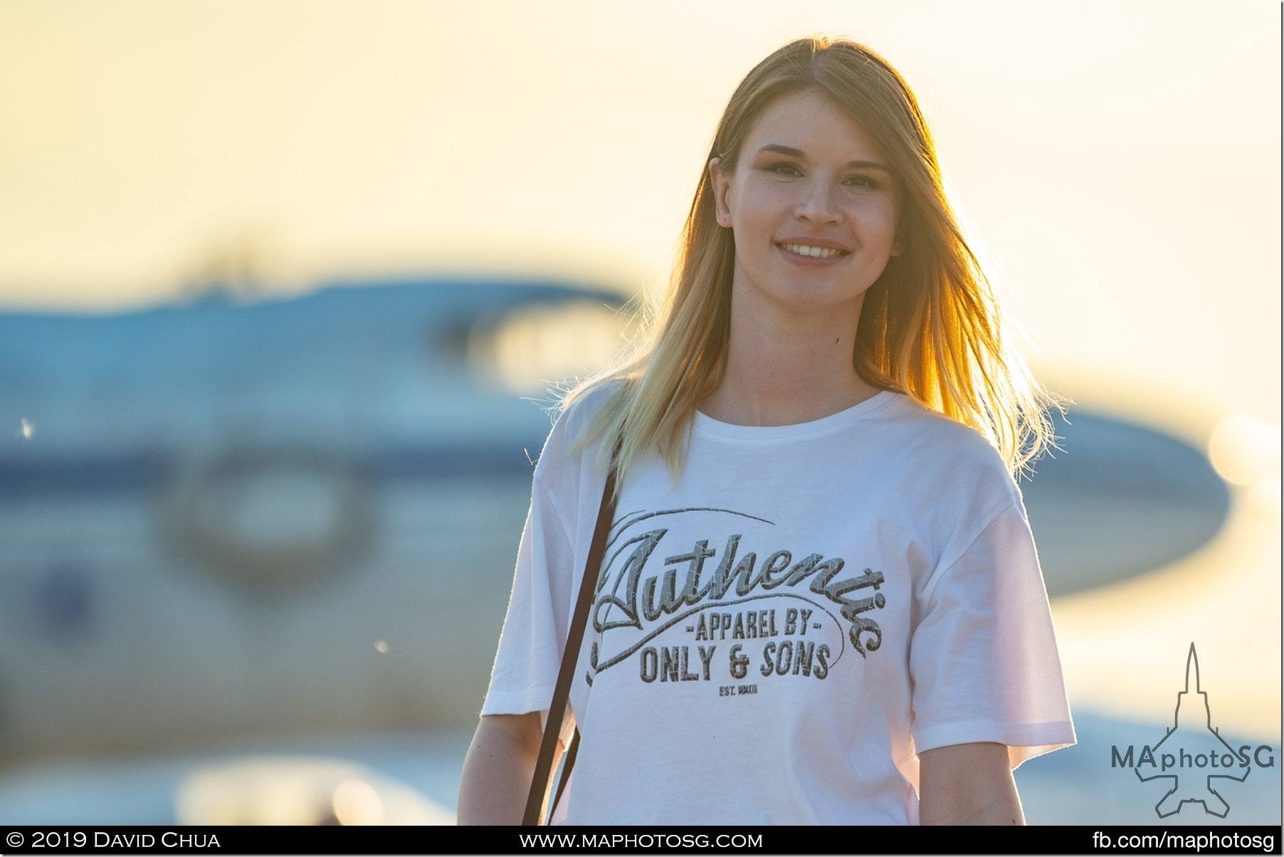 Beautiful lady spotted in the static aircraft display area