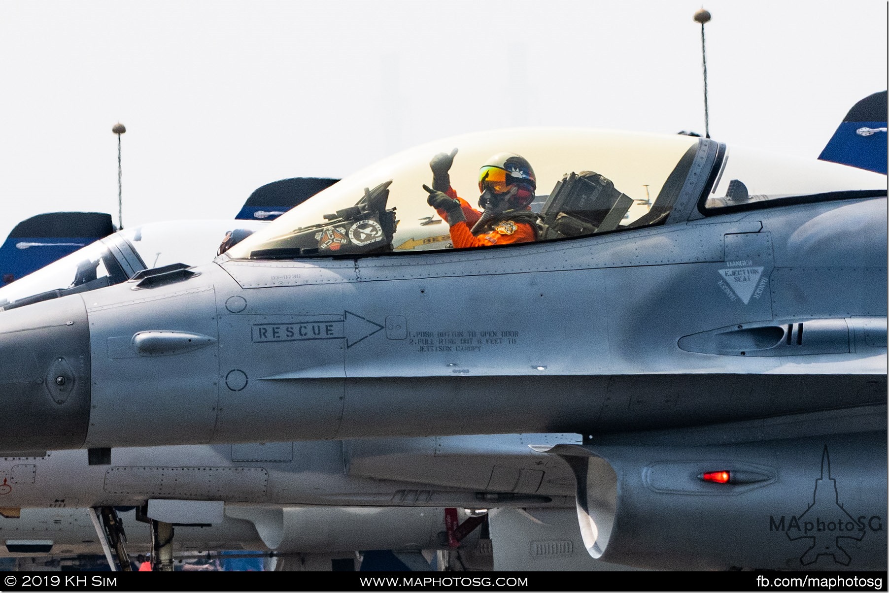 F-16A-20-CF Fighting Falcon pilots prepares to taxi out for his display routine