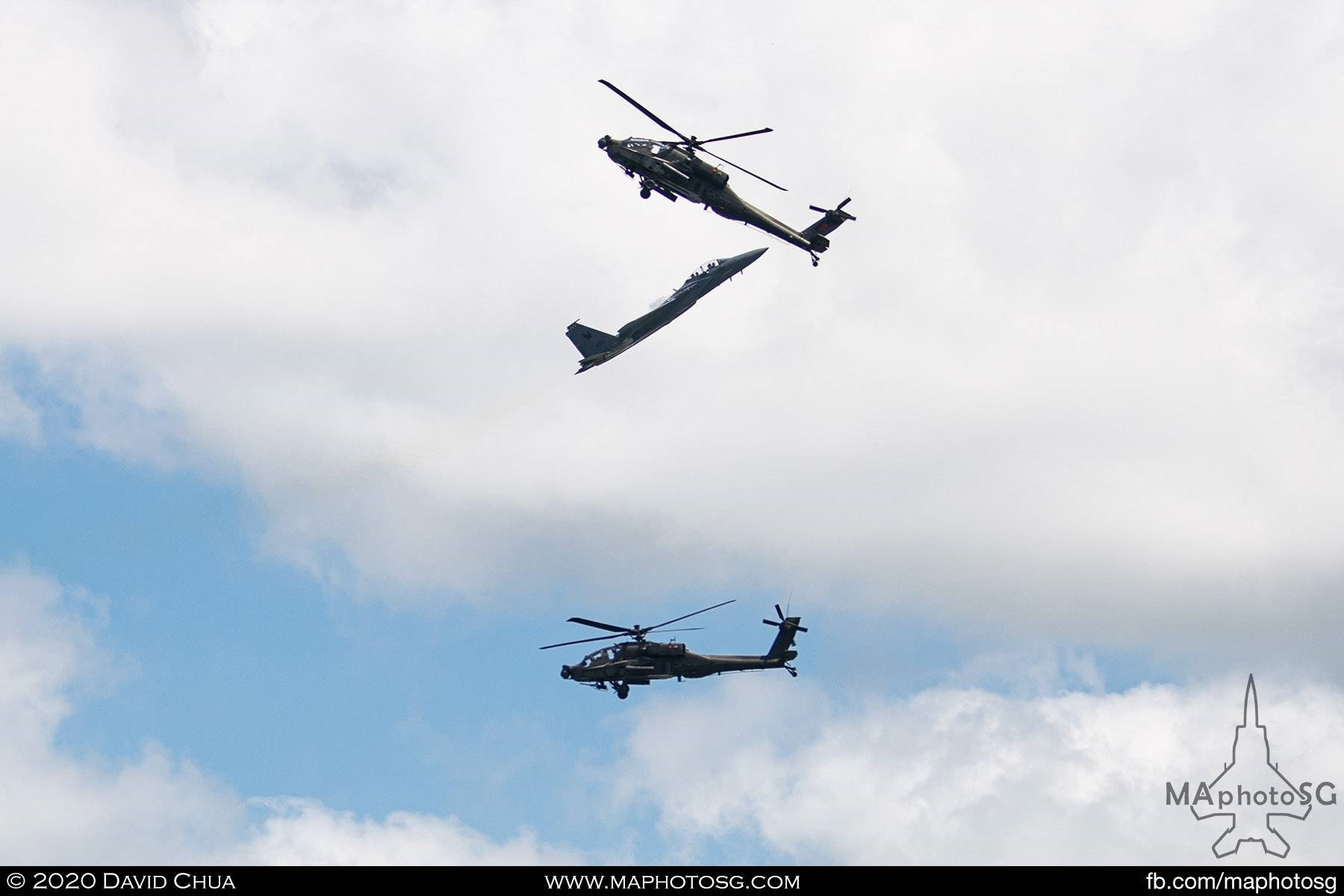 RSAF F-15SG and AH-64D performing the Hammerhead