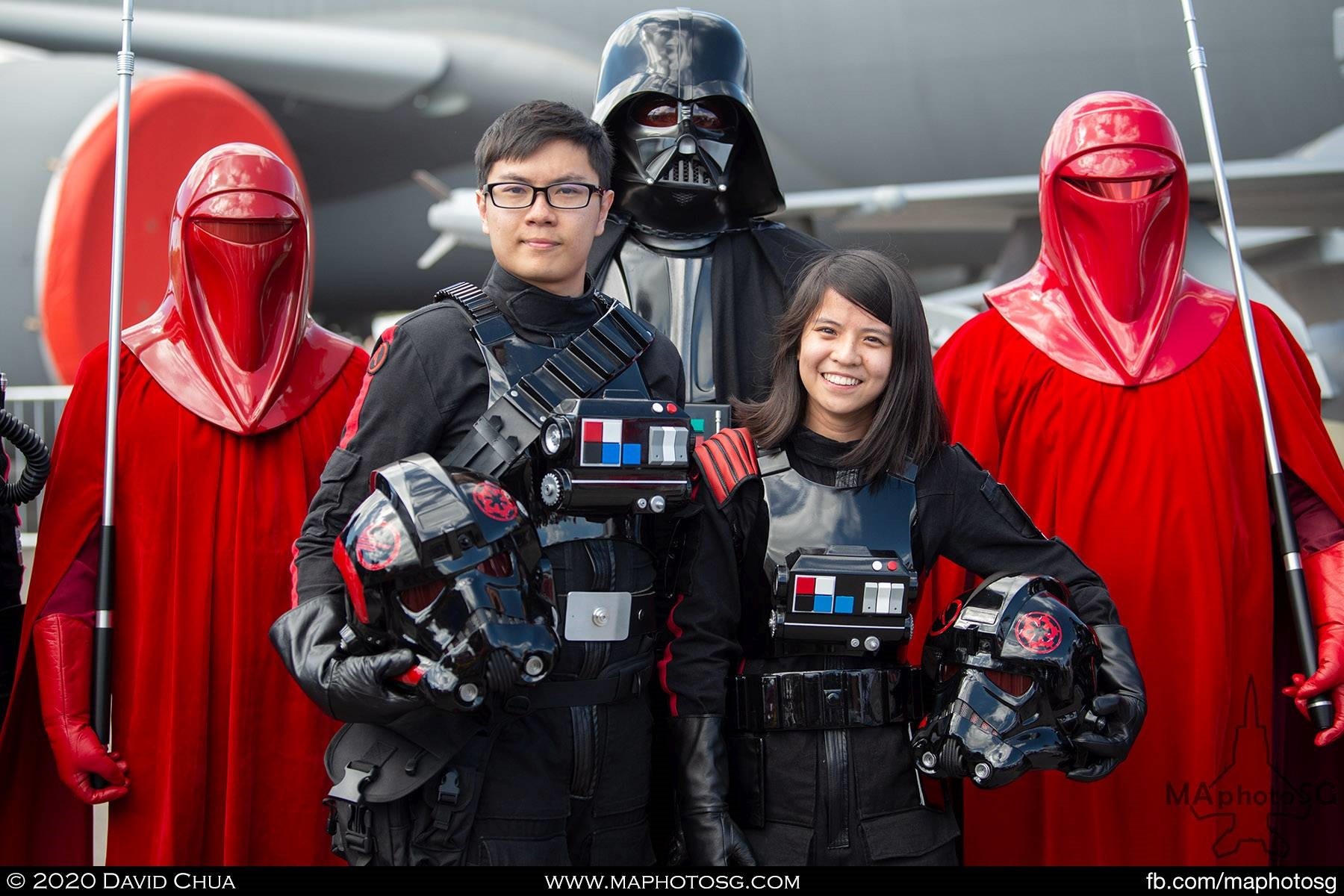 Members of the local 501st Singapore Garrison present at the static aircraft display area