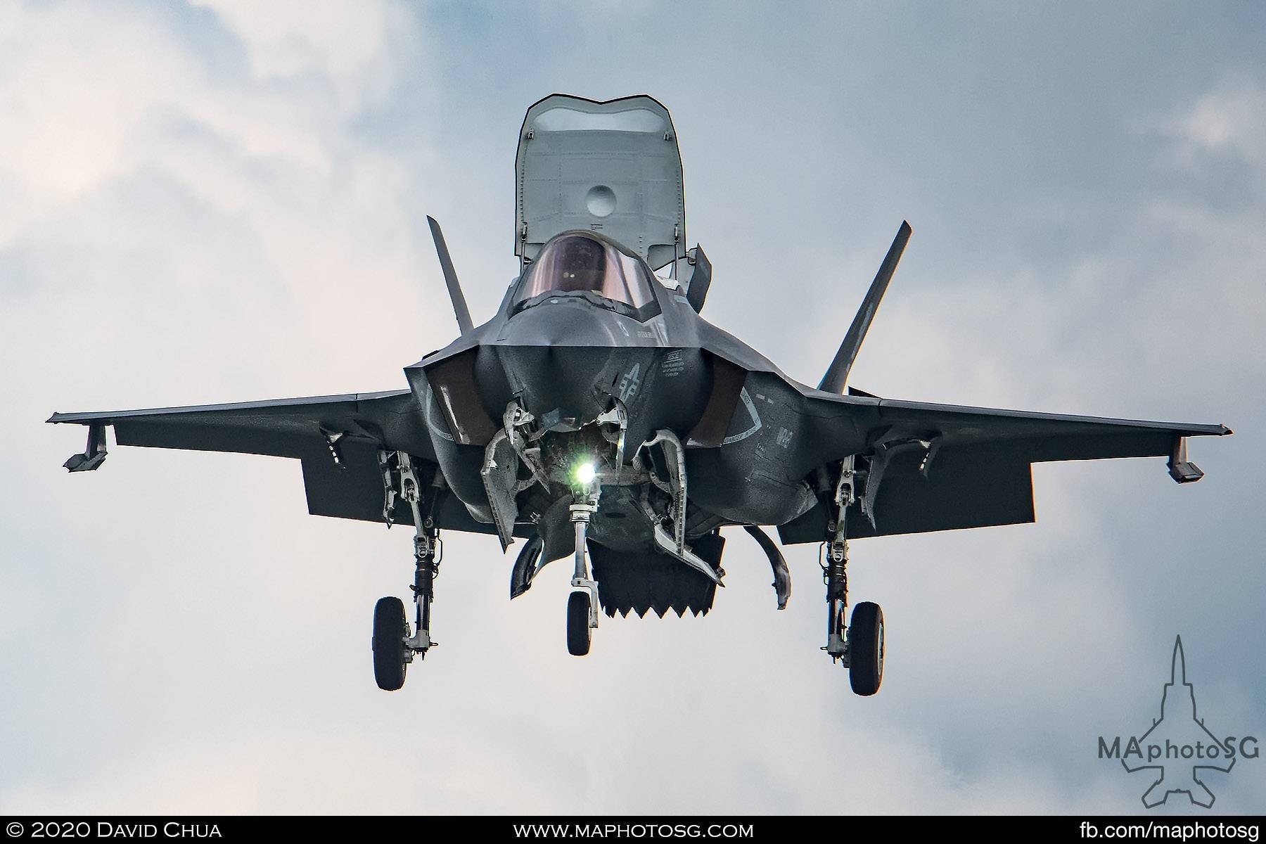 USMC F-35B Lightning II demonstrates the hovering capabilities