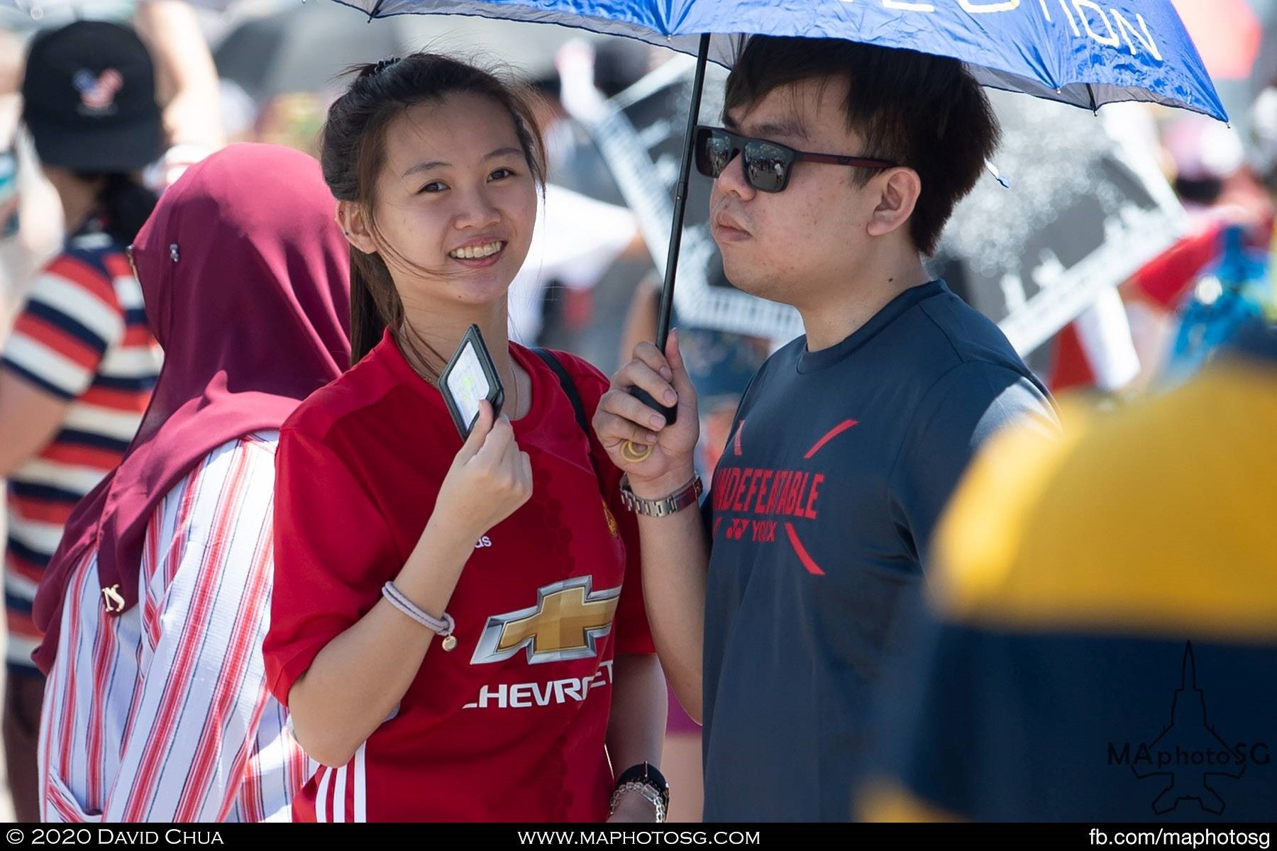 Beautiful smile while waiting for the aerial display to start