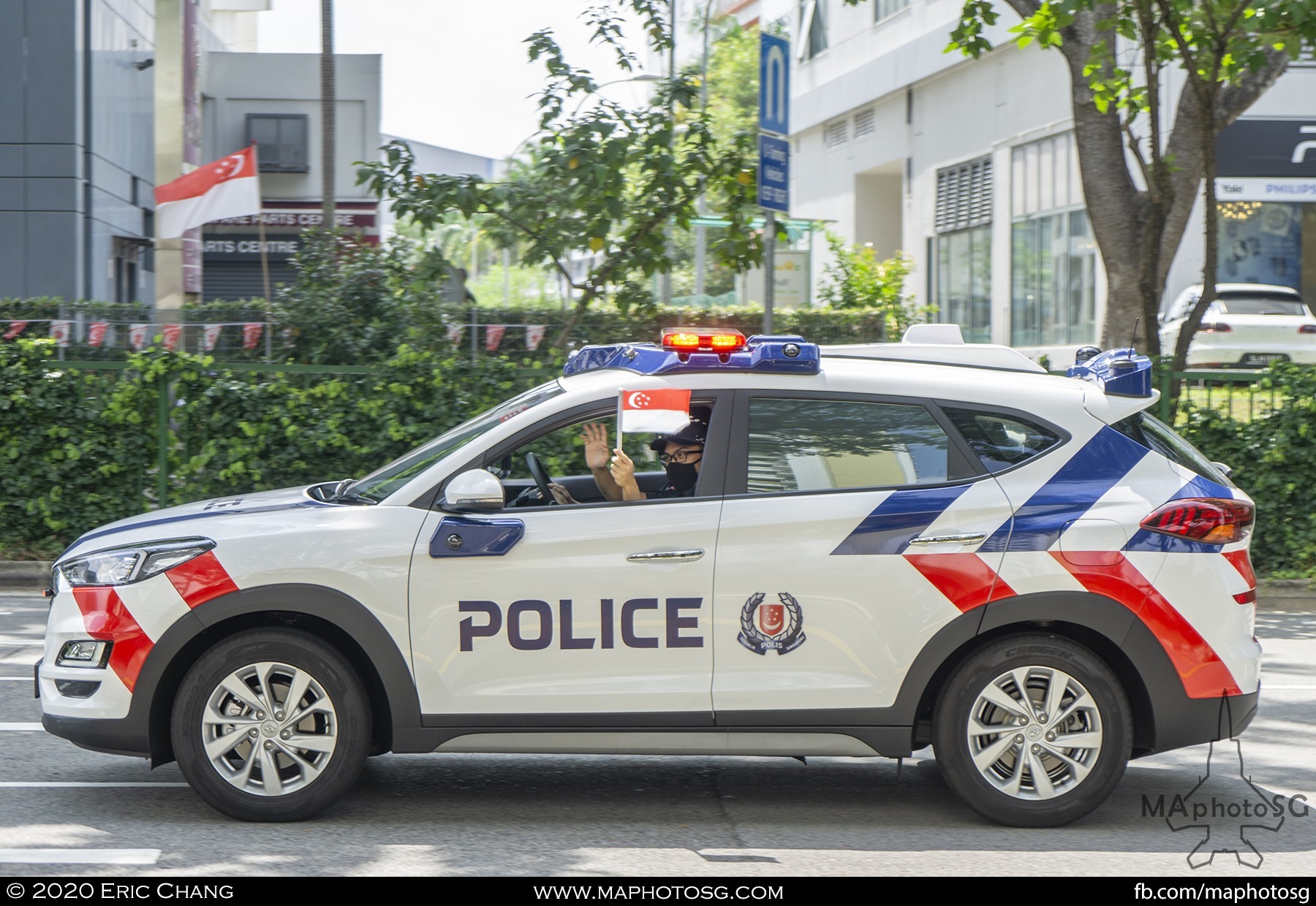 Singapore Police Force's latest fast response car takes part in the Mobile Column.