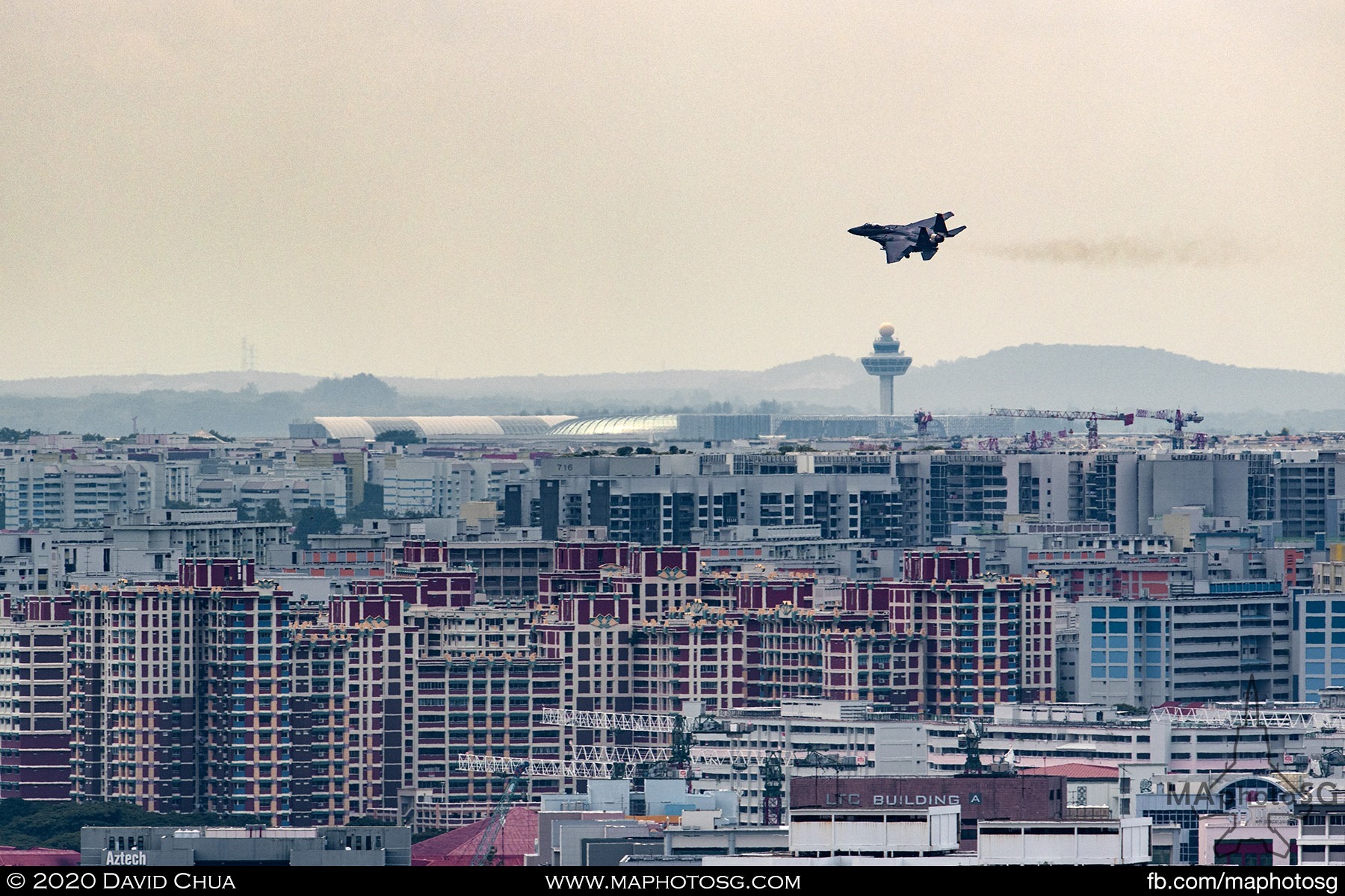 An RSAF F-15SG Strike Eagle returns back to base after completing the Roar of Unity.