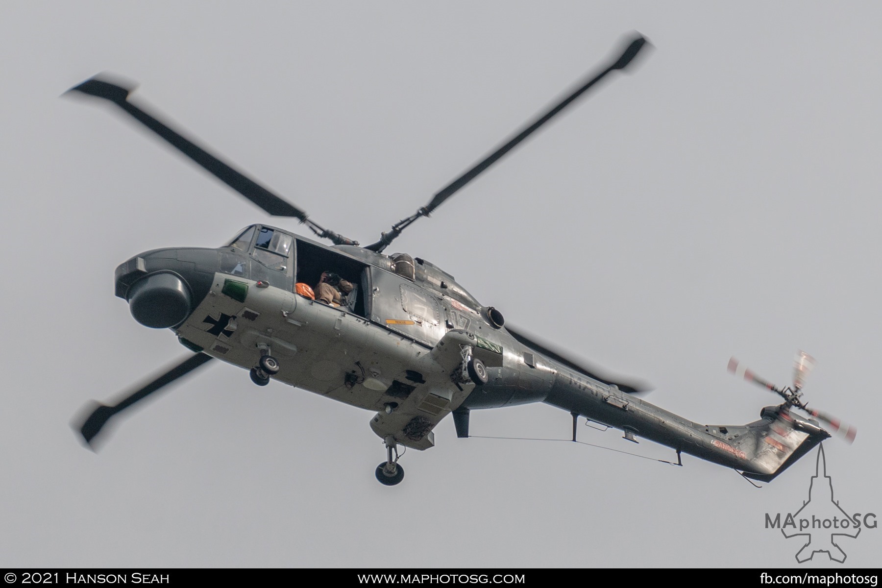 11 January 2022: 83+17 Lynx Mk88a from German Navy's frigate Bayern lifts off from PLAB