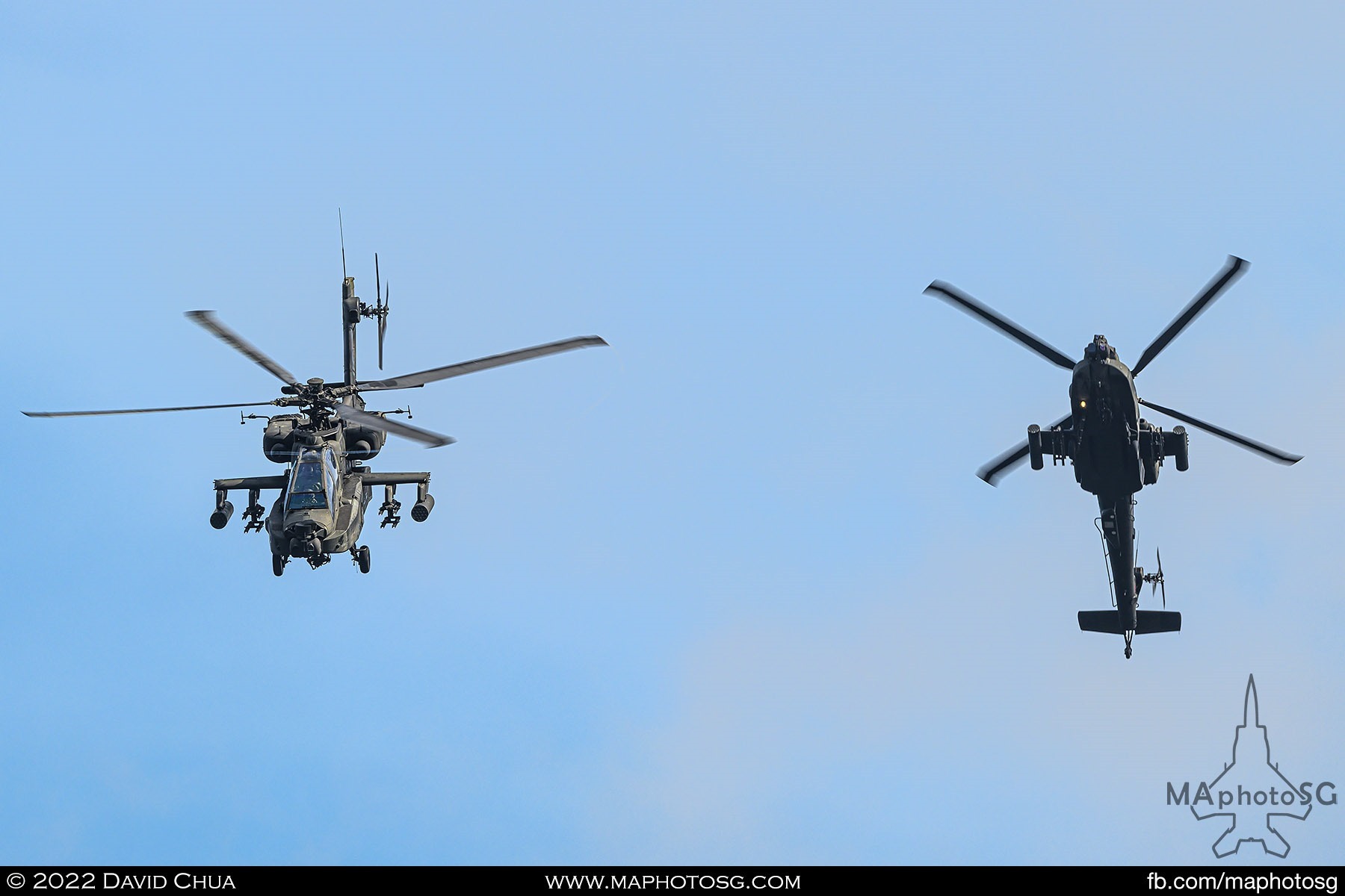 RSAF AH-64D Apaches performing the Bow & Tail Sweep manoeuvre