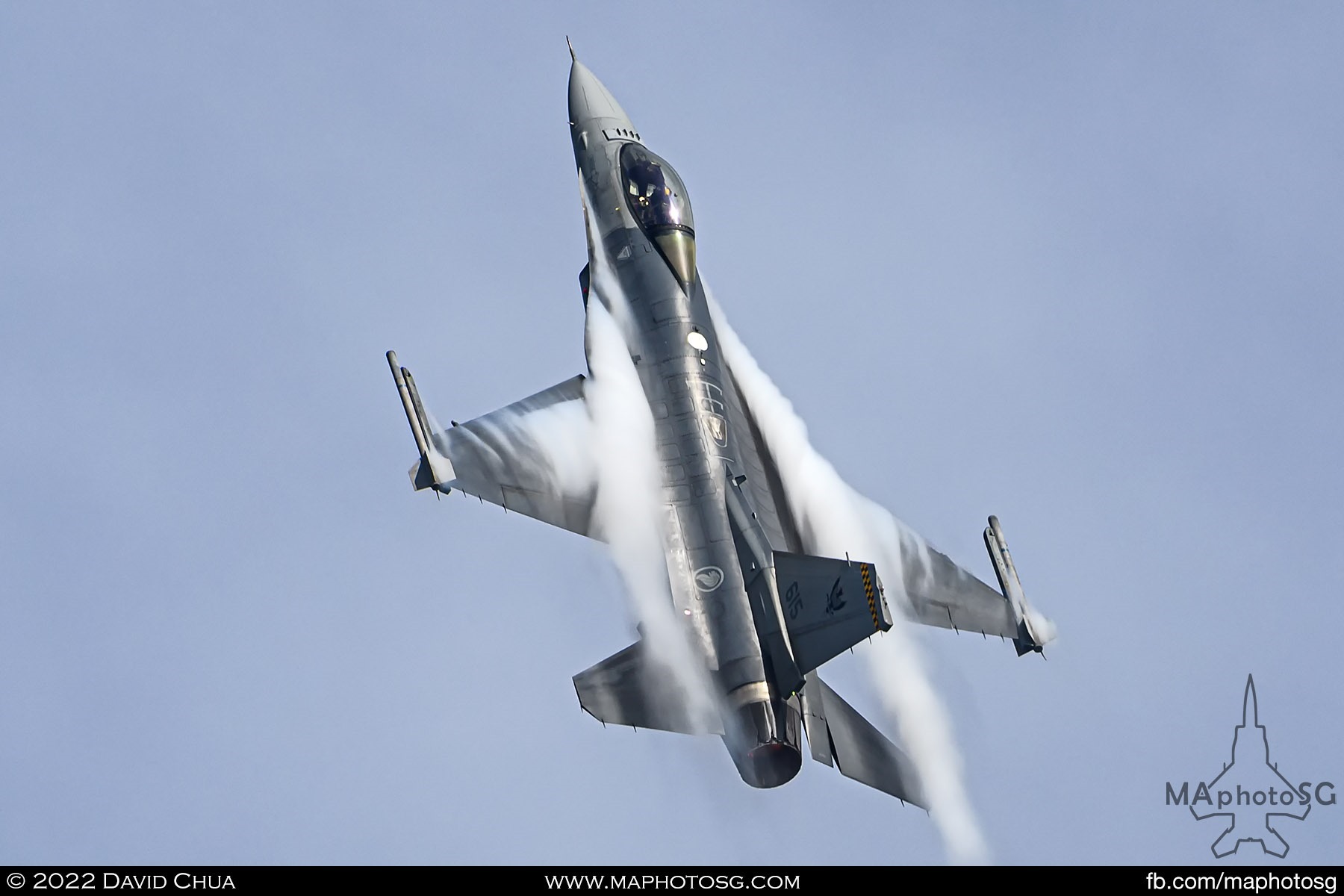 RSAF F-16C Viper entering the show with a vertical climb