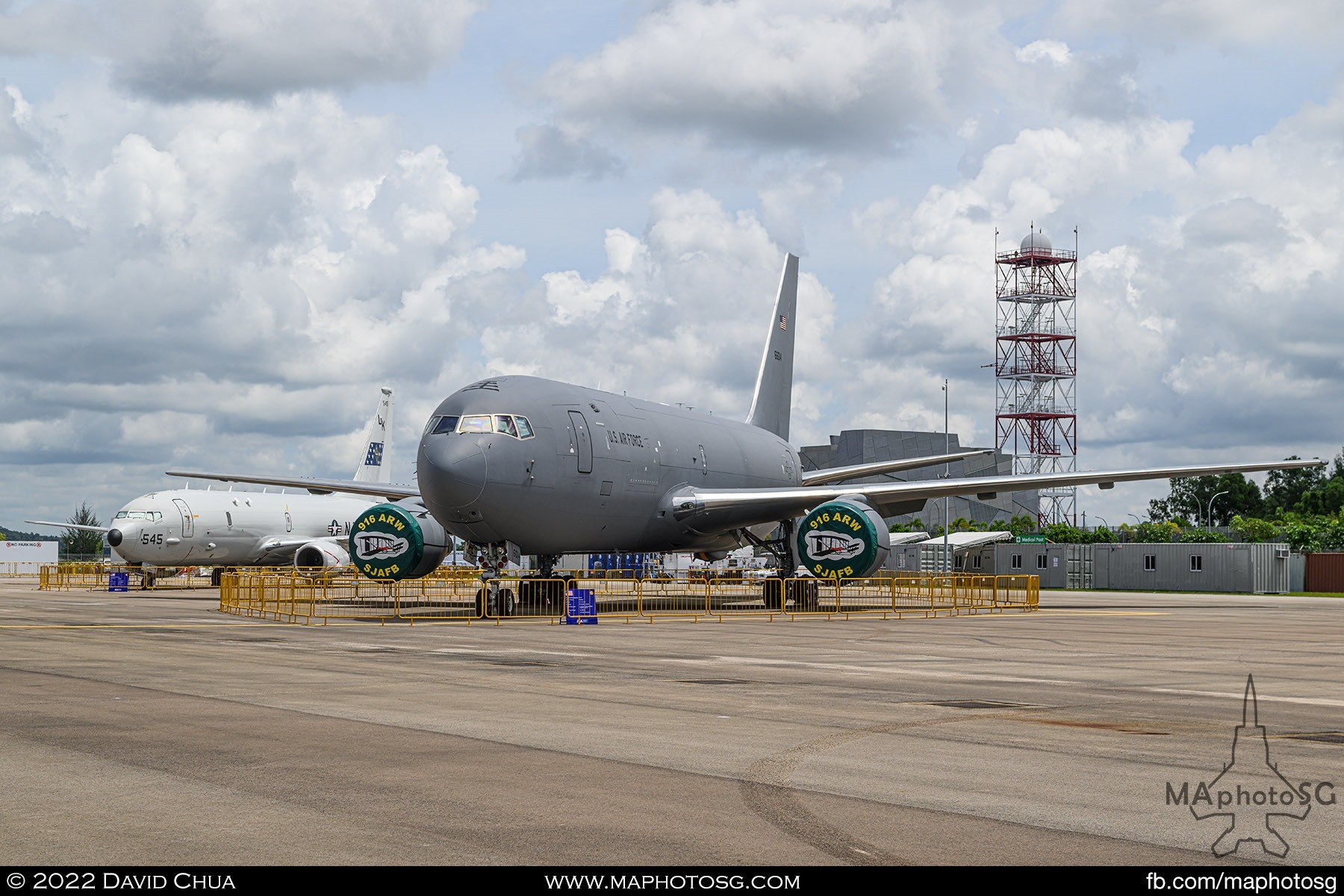 USAF KC-46 and USN P-8 at static display