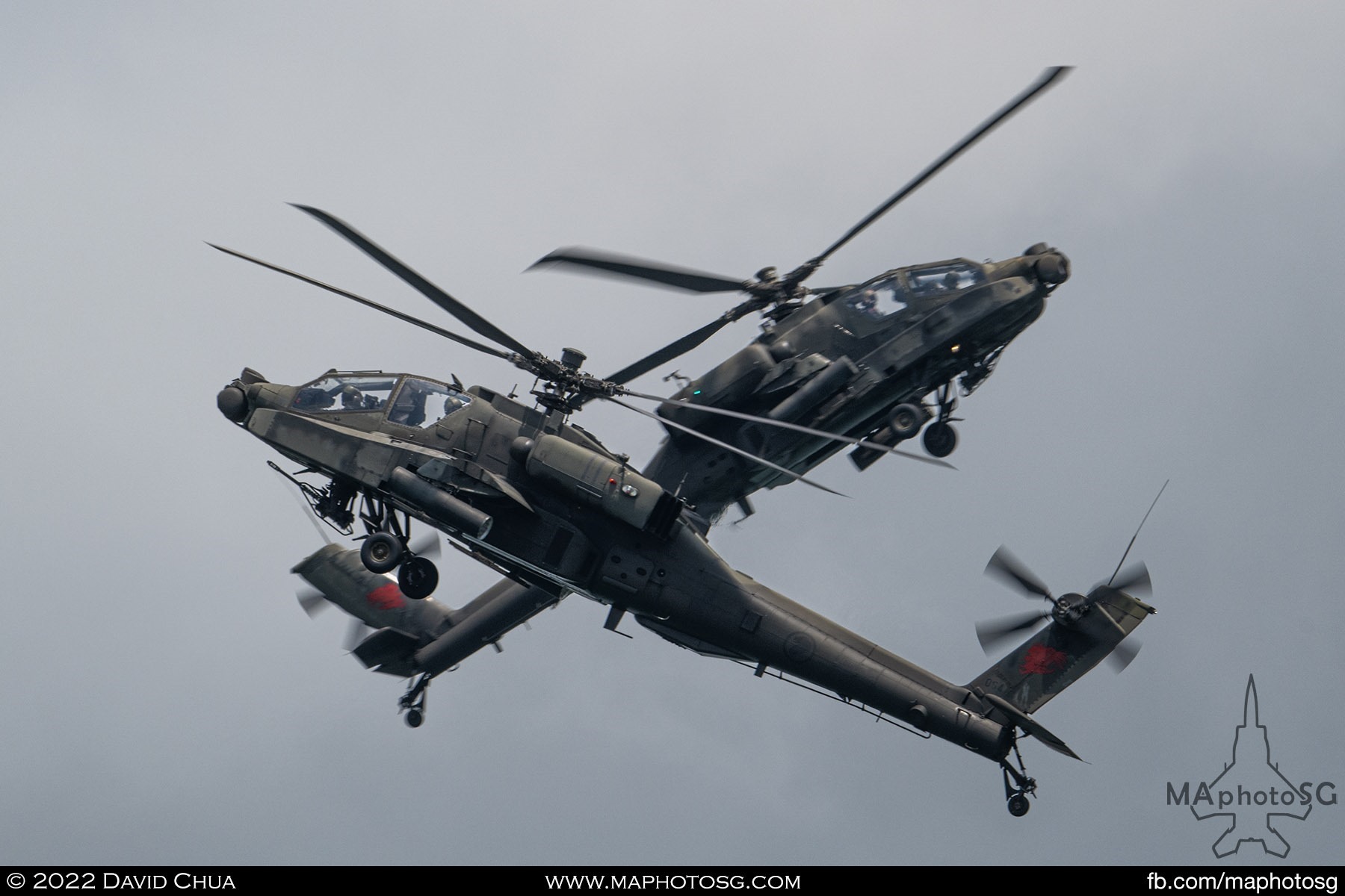 RSAF AH-64D Apaches performing the X-men manoeuvre