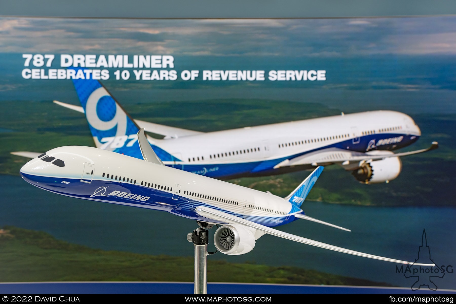Boeing 787 Dreamliner model on display at their booth