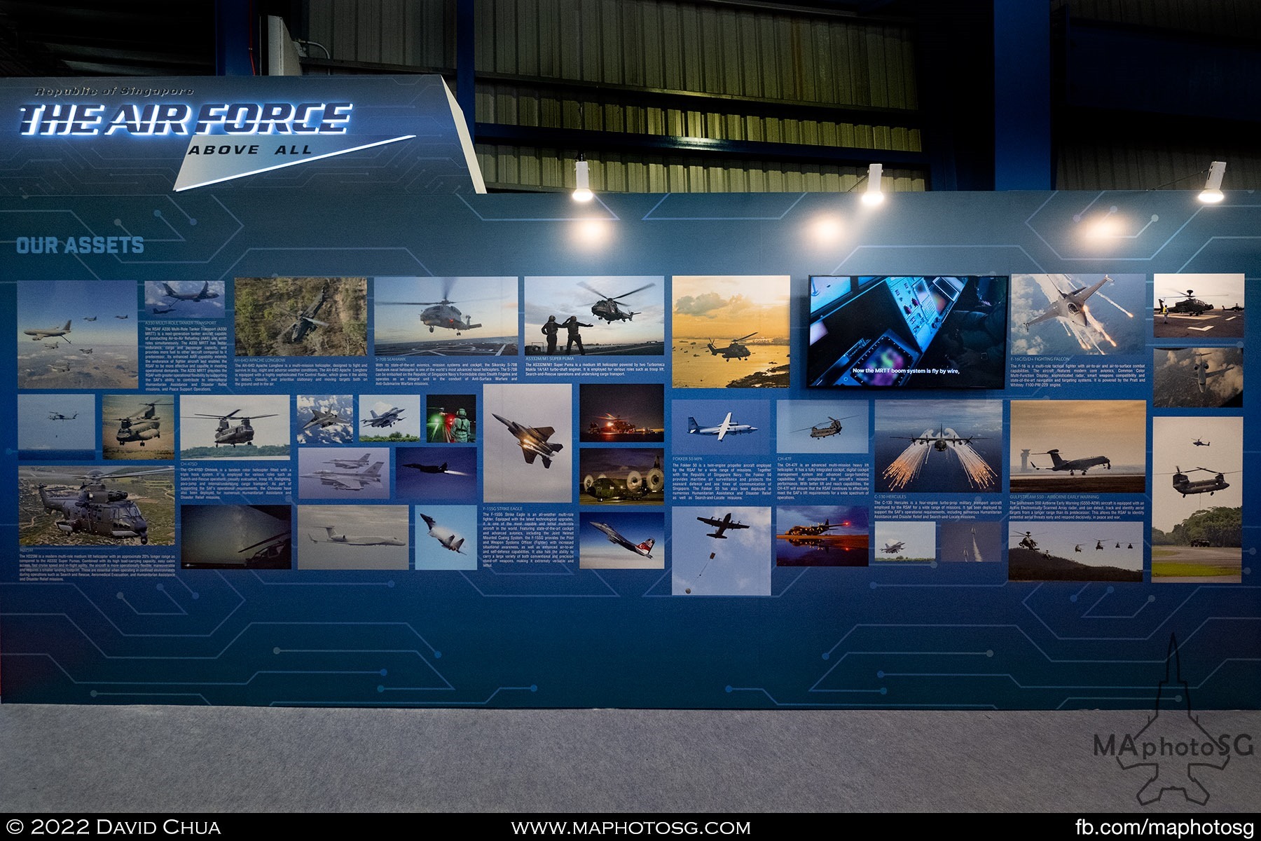 One of the few RSAF Feature walls in exhibition hall depicting the assets of the RSAF