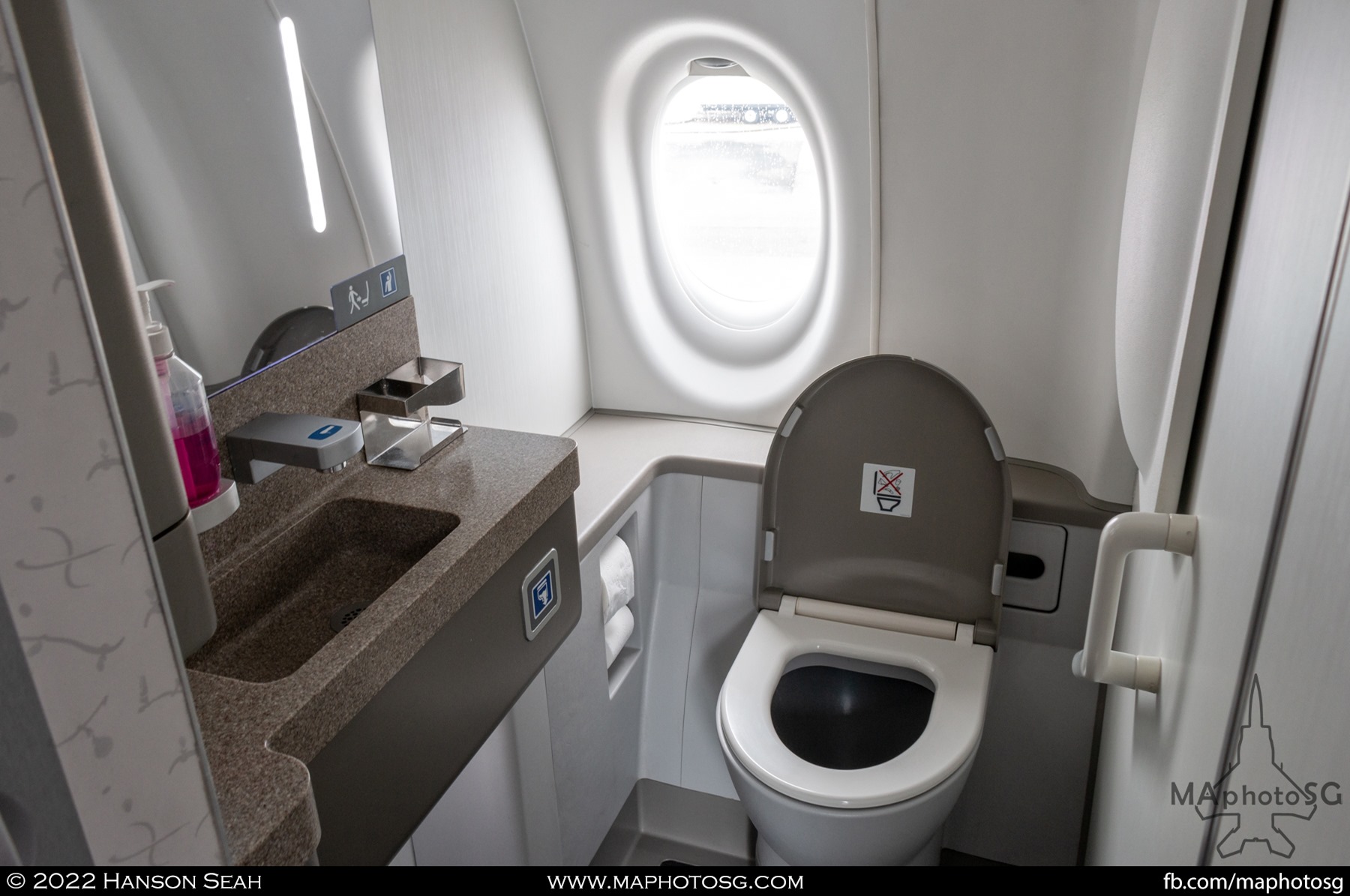 The spacious and 'Instagrammable' Lavatory of Korean Air's A220