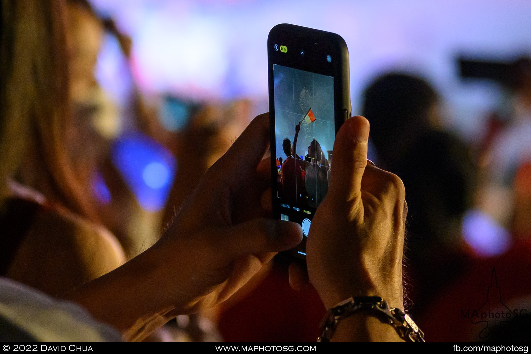 Creating another great moment on tthe phone as fireworks light up the sky