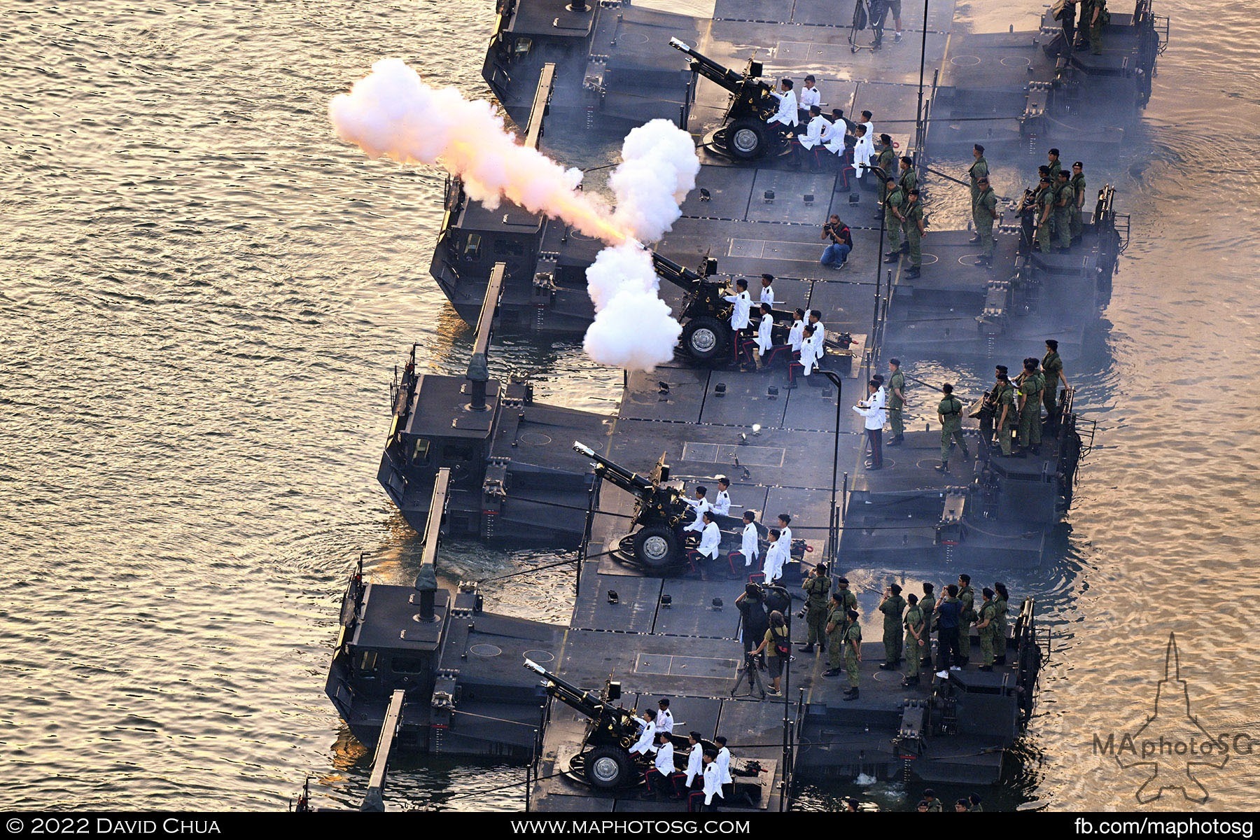 25pdr howitzers fire as part of the 21 gun salute