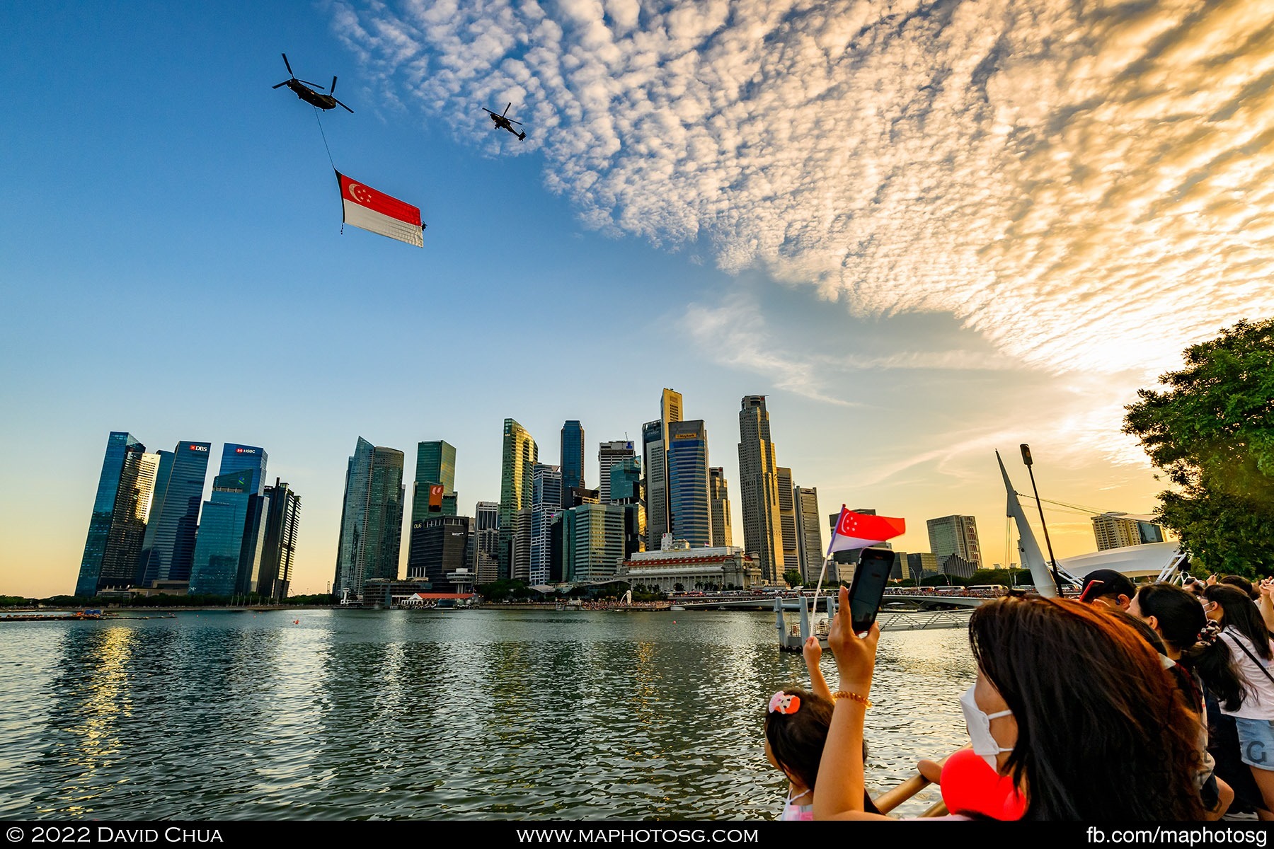 Crowd at Esplanade Waterfront excited as the state flag flypas happened