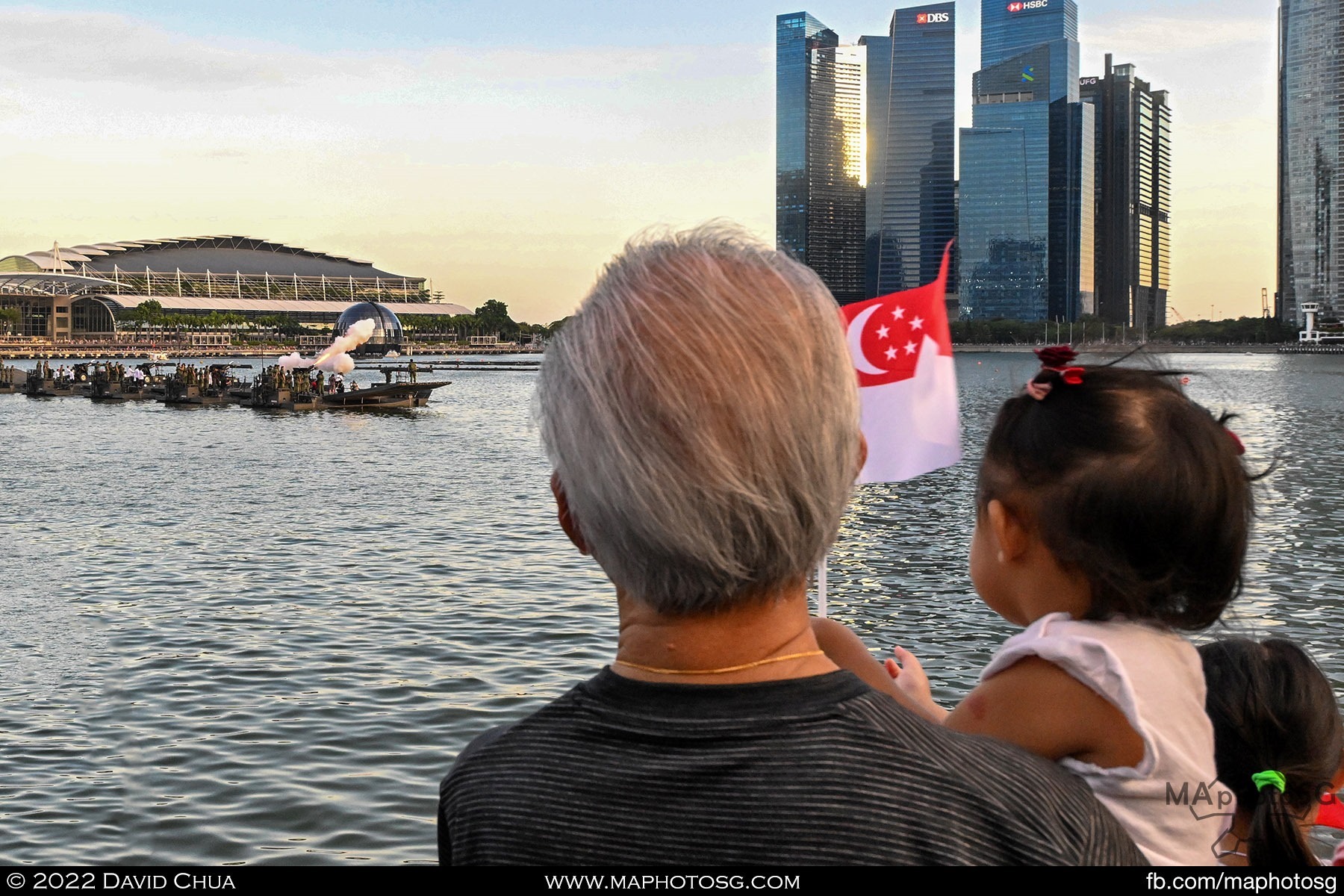 Spectators at Esplanade Waterfront had a great view of the 21 gun salute