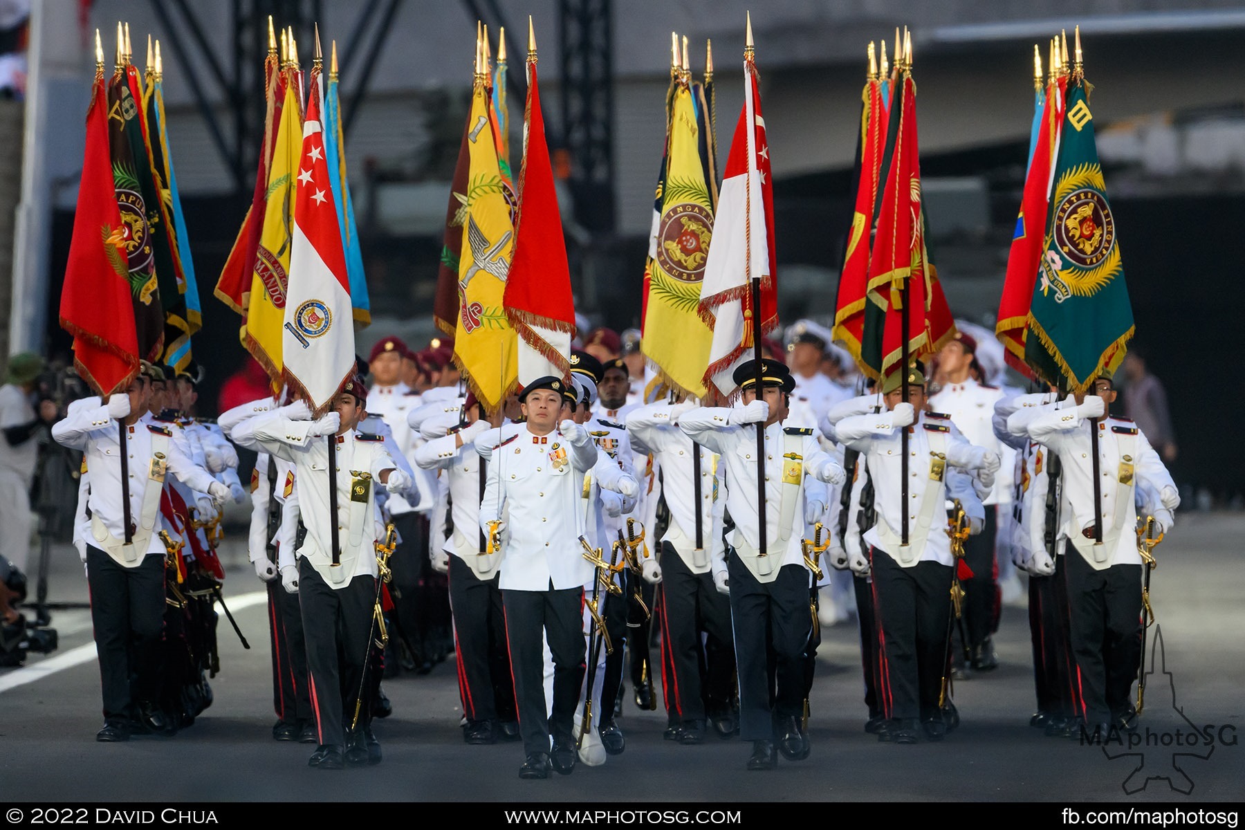 Parade Commander LTC(NS) Desmond Fu leads the march past of the parade