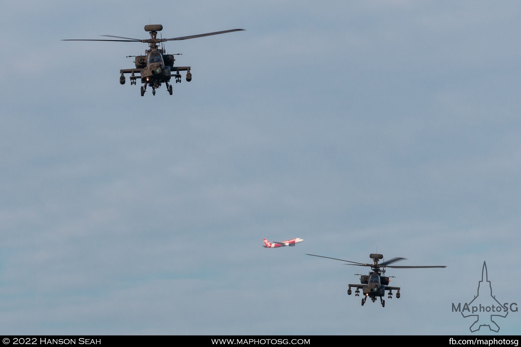A pair of Apaches entring the show centre to start their segment