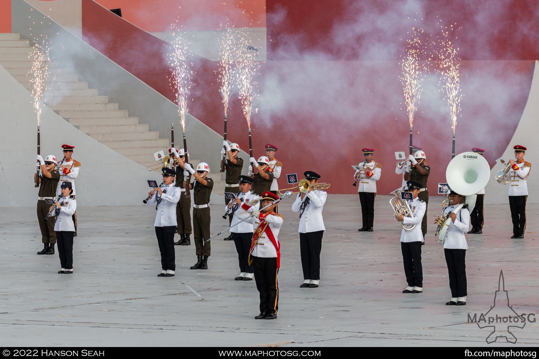 Military Tattoo performed by the combined bands of the SAF and SPF