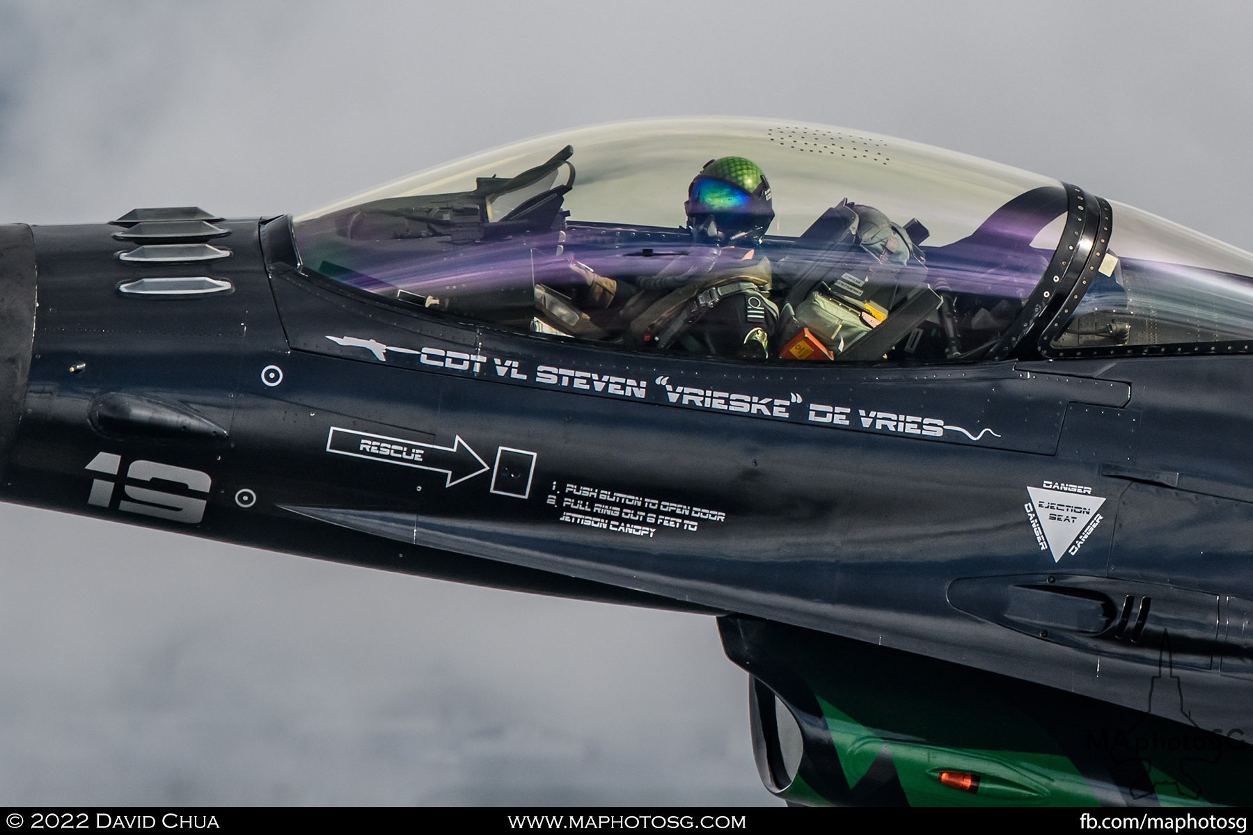 Belgium Air Force F-16 Solo Display Dream Viper pilot Aviation Commander Steven ‘Vrieske’ De Vries, of the 31st Tiger Squadron at Kleine-Brogel Air Force Base