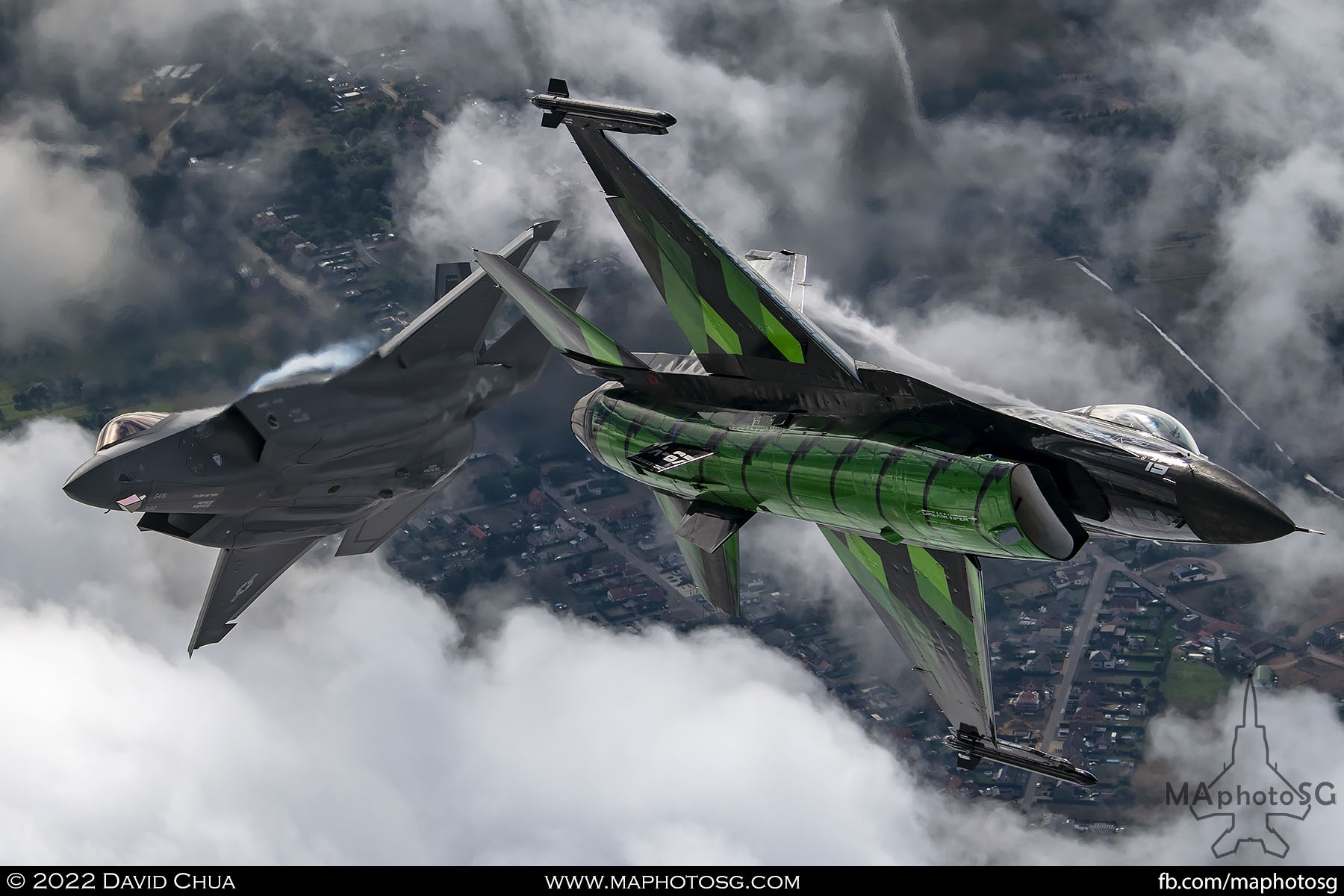 Belgium Air Force F-16 Dream Viper and United States Air Force F-35A
