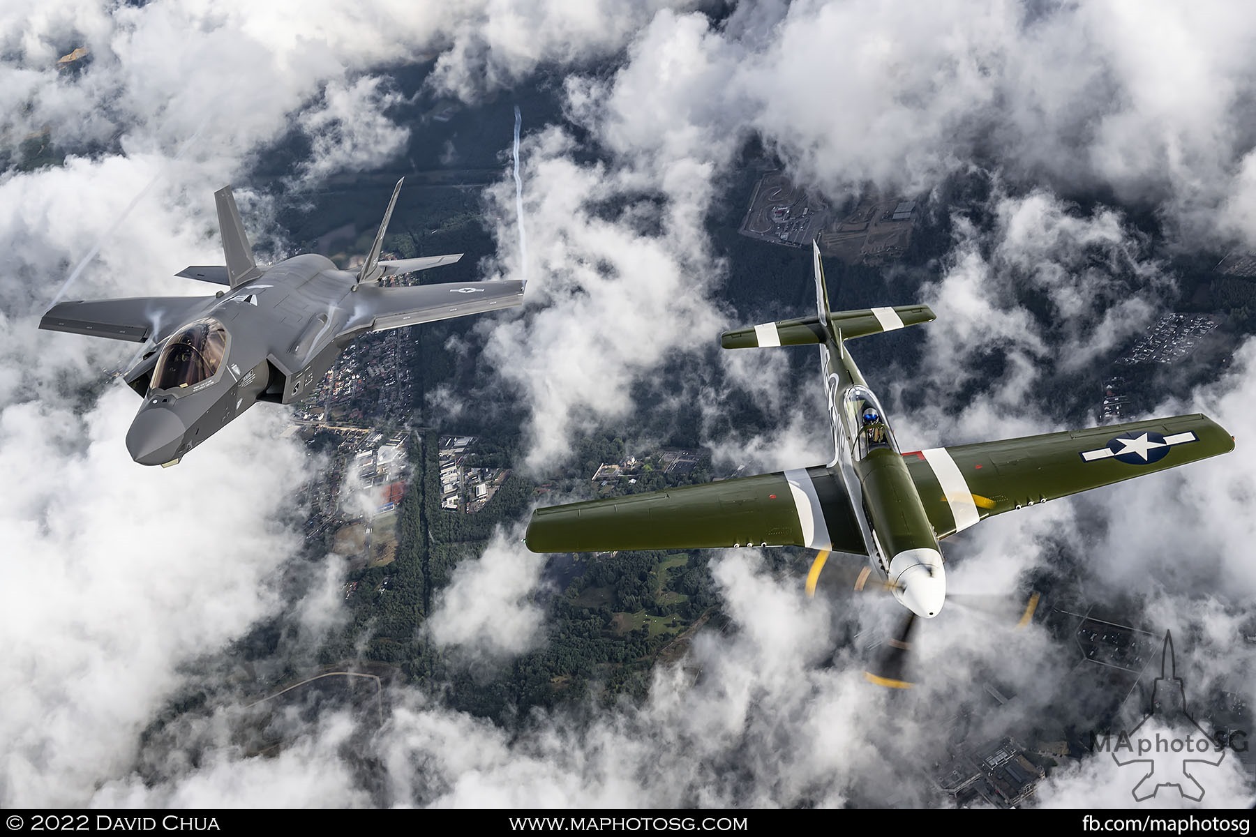 United States Air Force Heritage Flight P-51 and F-35A