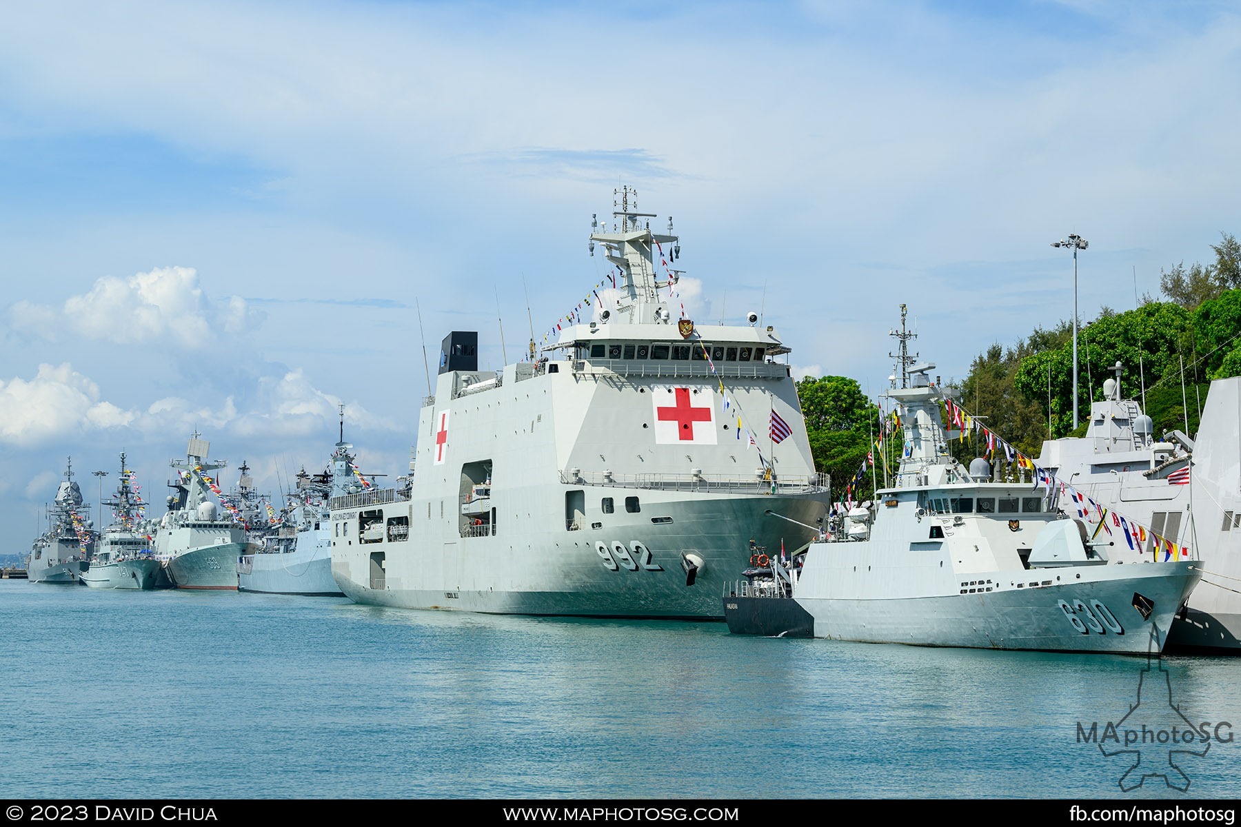 View of some of the ships on display at IMDEX Asia 2023