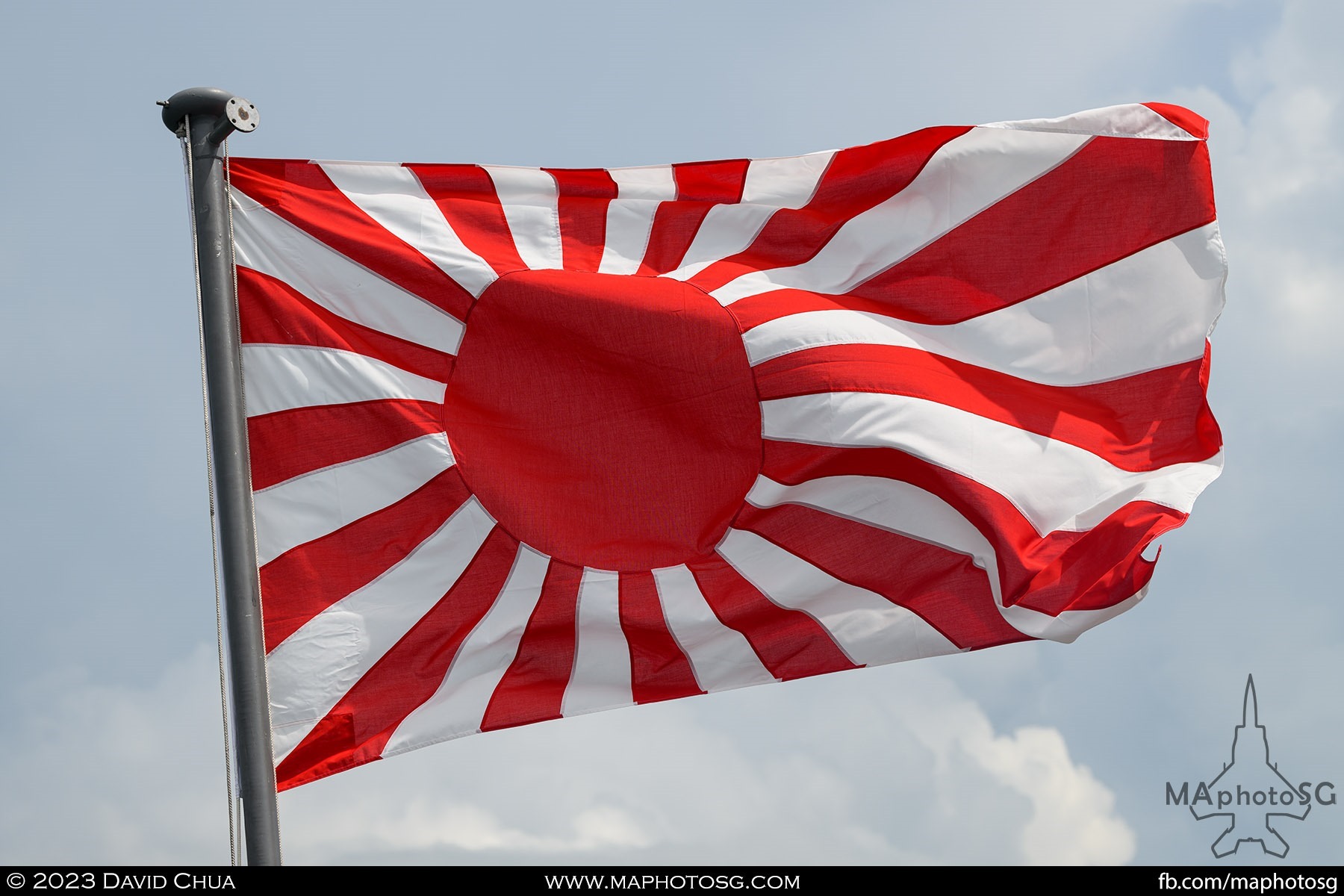 The Rising Sun Flag flying on the JS Kumano