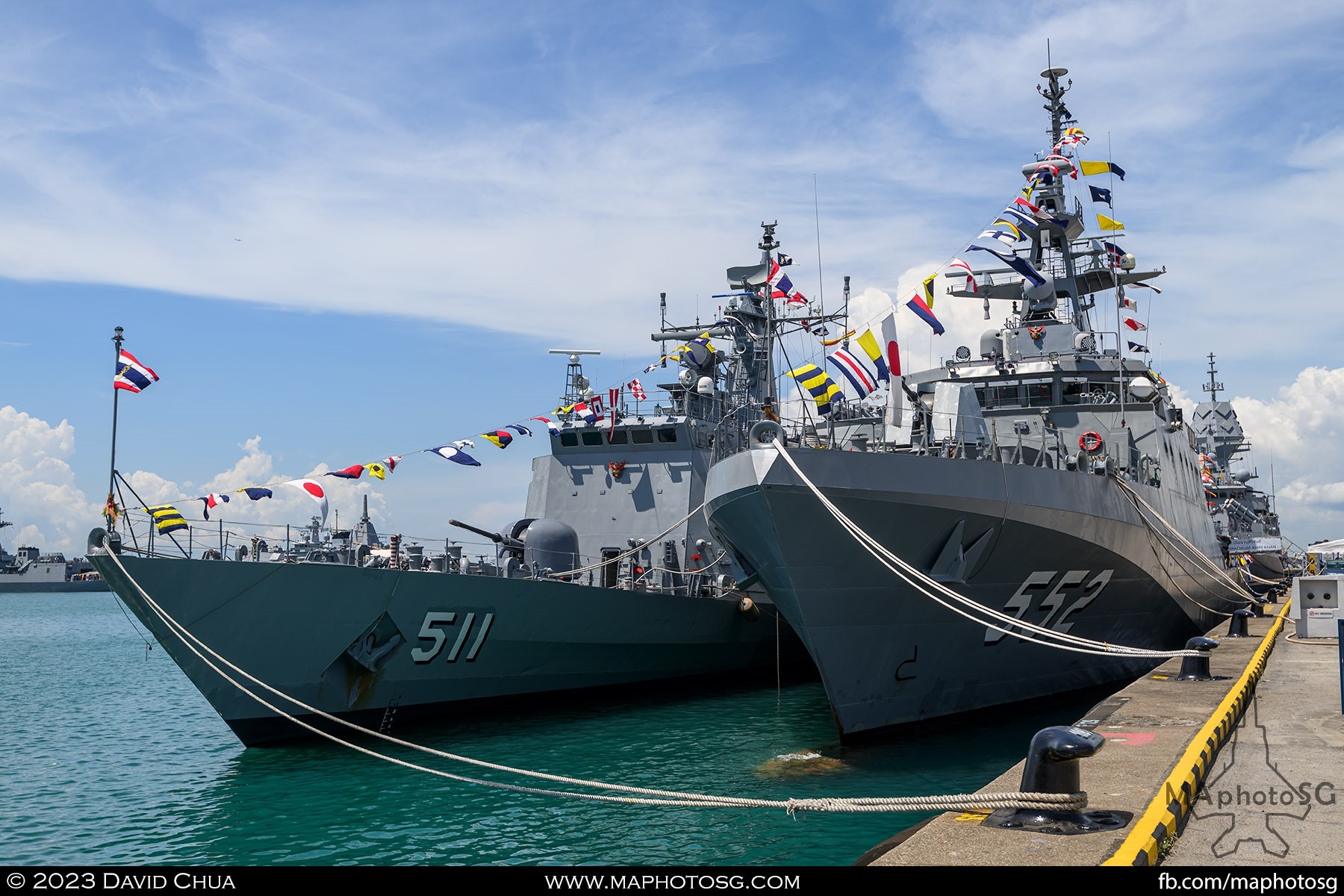 HTMS Prachuap Khiri Khan (552) and HTMS Pattani (511). Offshore patrol vessels of the Royal Thai Navy