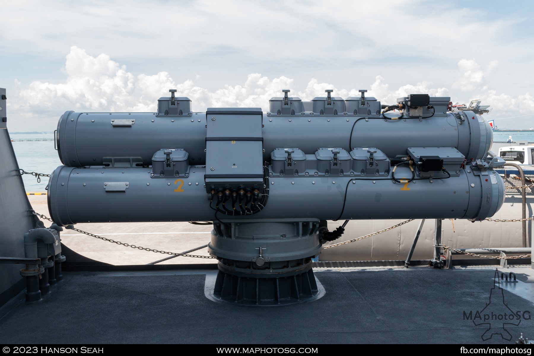 SEA triple tubes for Blue Shark torpedo, BRP Antonio Luna (FF-151)