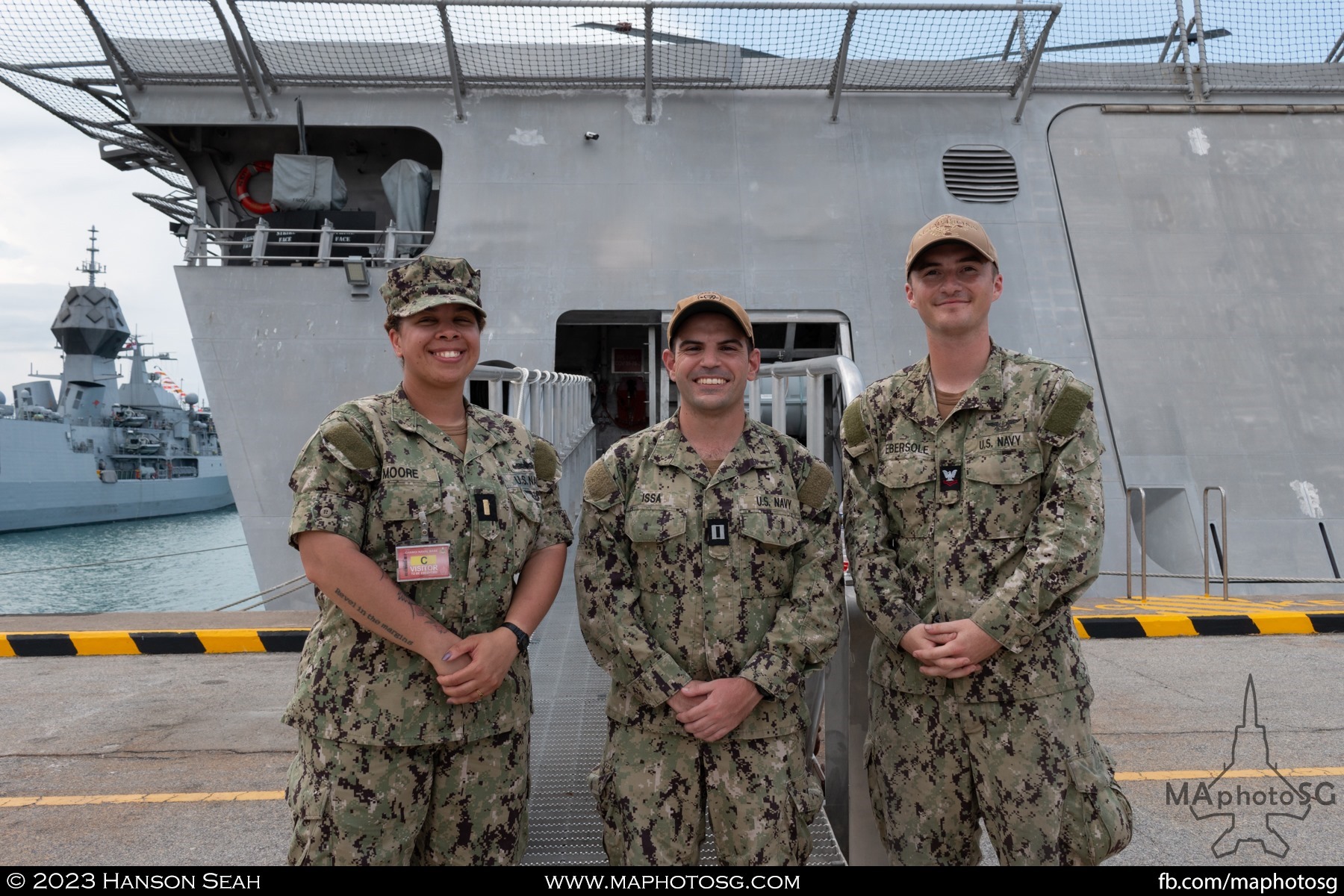 Crew members of the USS Mobile (LCS-26) that facilitated the guided tour of the ship