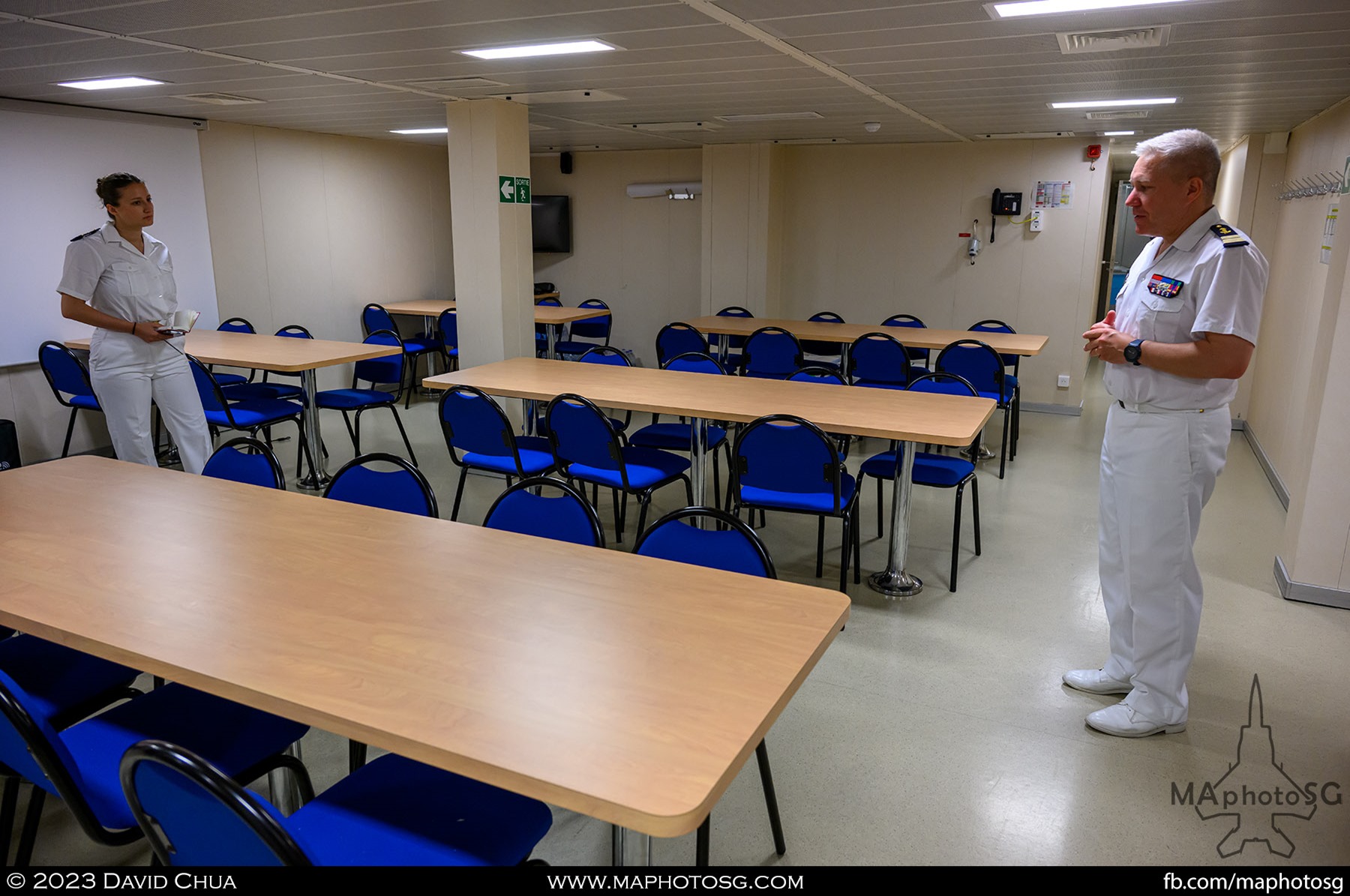 One of the crew mess in the Lorraine that was converted to house the evacuees from Sudan