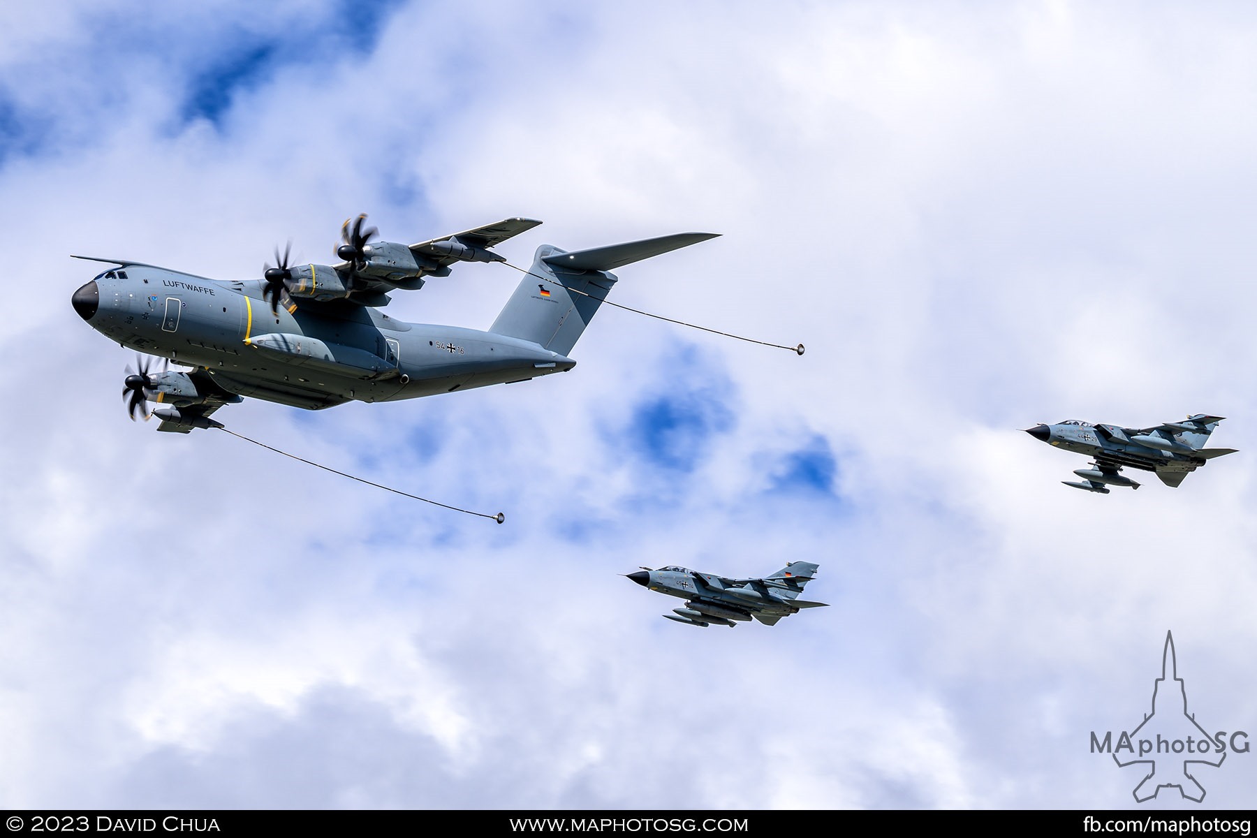 German Air Force Refuelling Display with a A400M and 2 Tornadoes