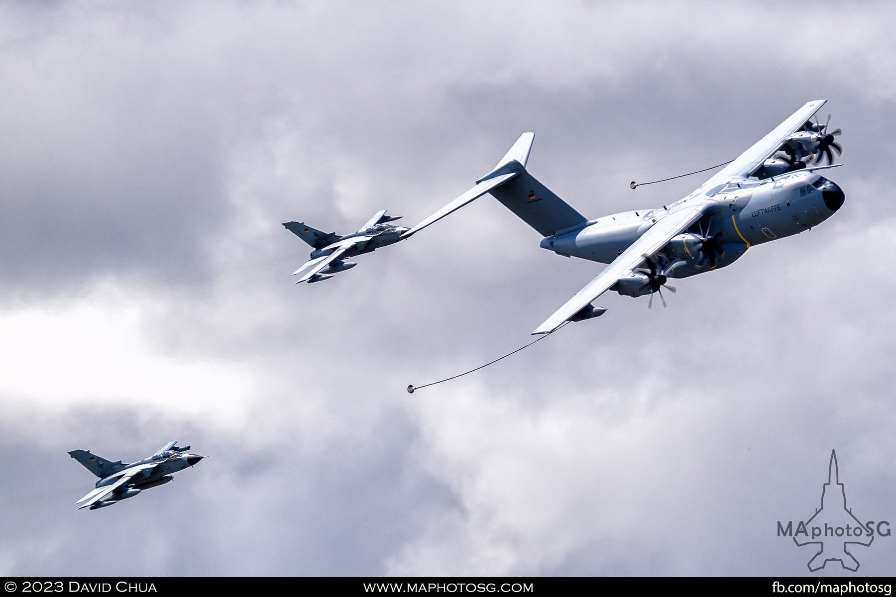 German Air Force Refuelling Display with a A400M and 2 Tornadoes