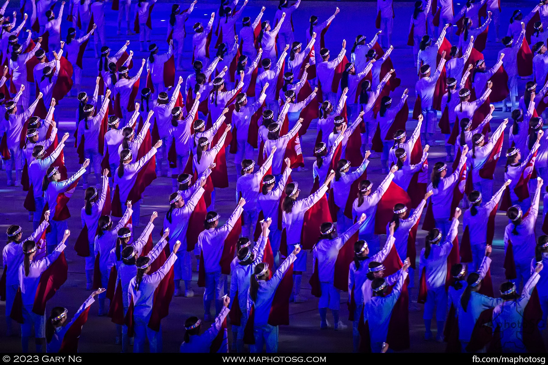 Performers perform a mass dance to the NDP 2023 Theme Song "Shine Your Light"