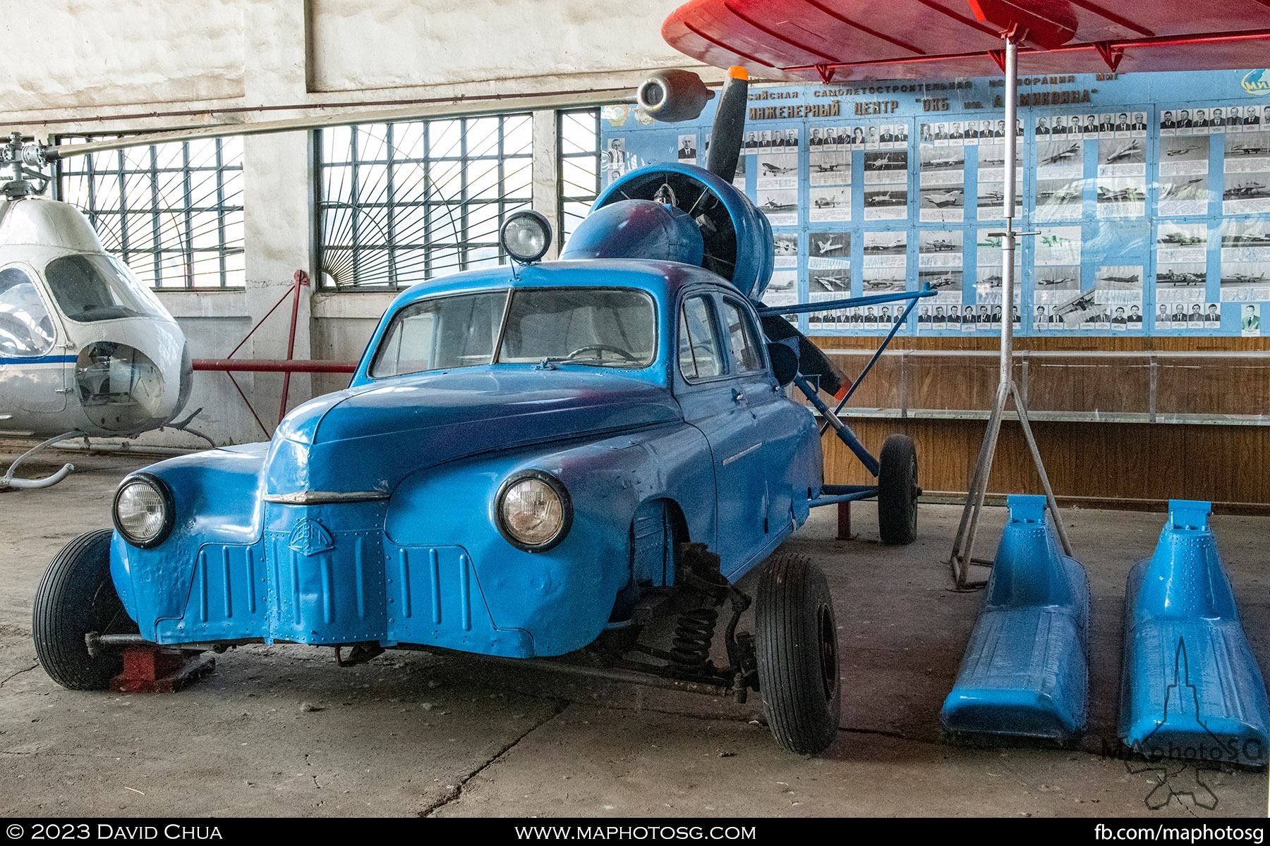 North-2 Snowmobile. It is a Pobeda car powered with an AI-14 aviation engine and equipped with skis.