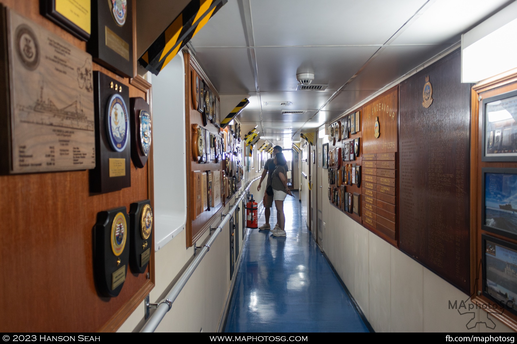 One of the many corridors in the RSS Endeavour
